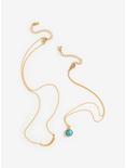 Gold Bar And Turquoise Stone Double Necklace, , alternate