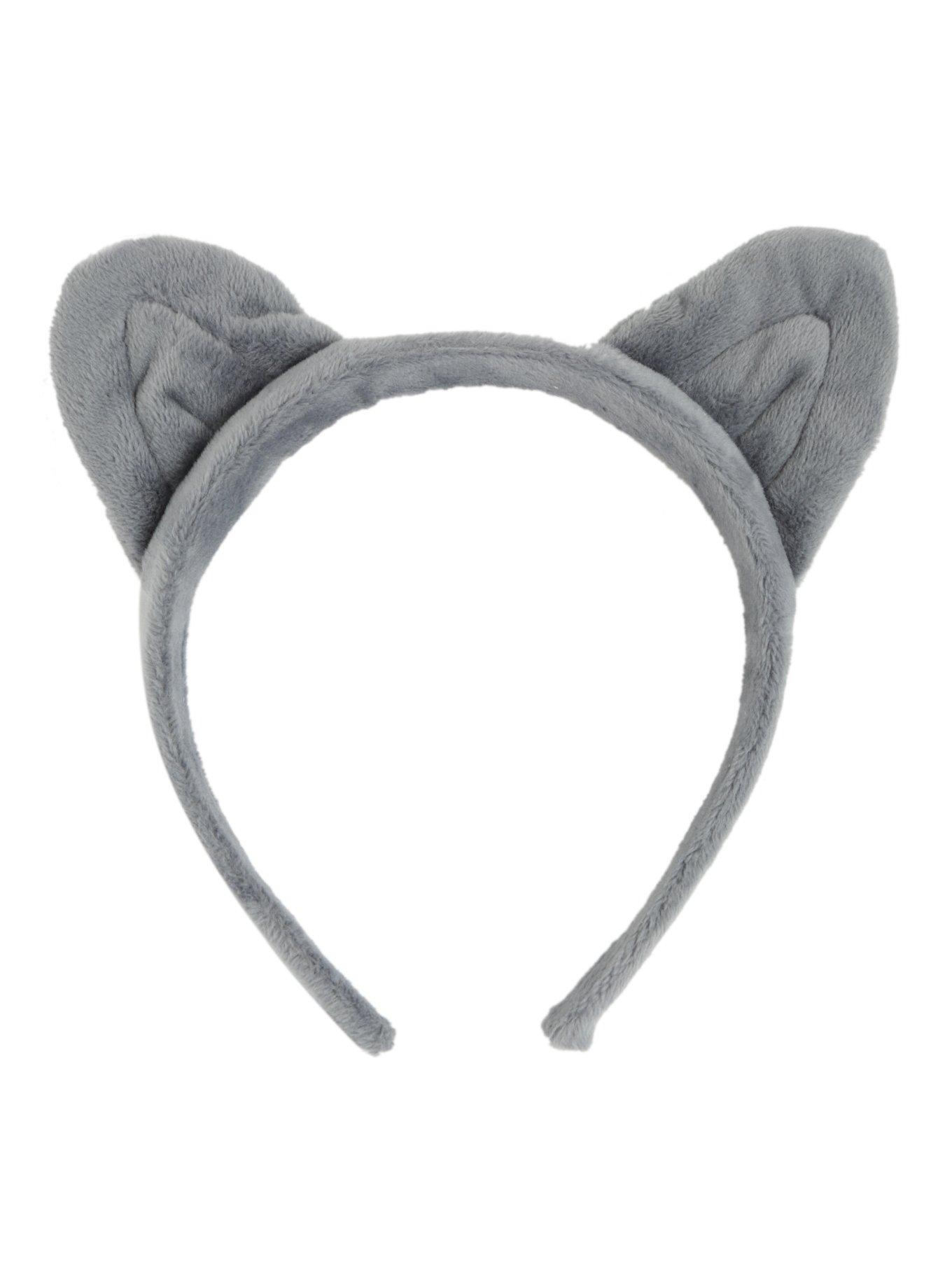 Grey Cat Ear Headband, , alternate