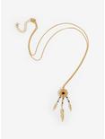Gold Black And Brown Dreamcatcher Necklace, , alternate