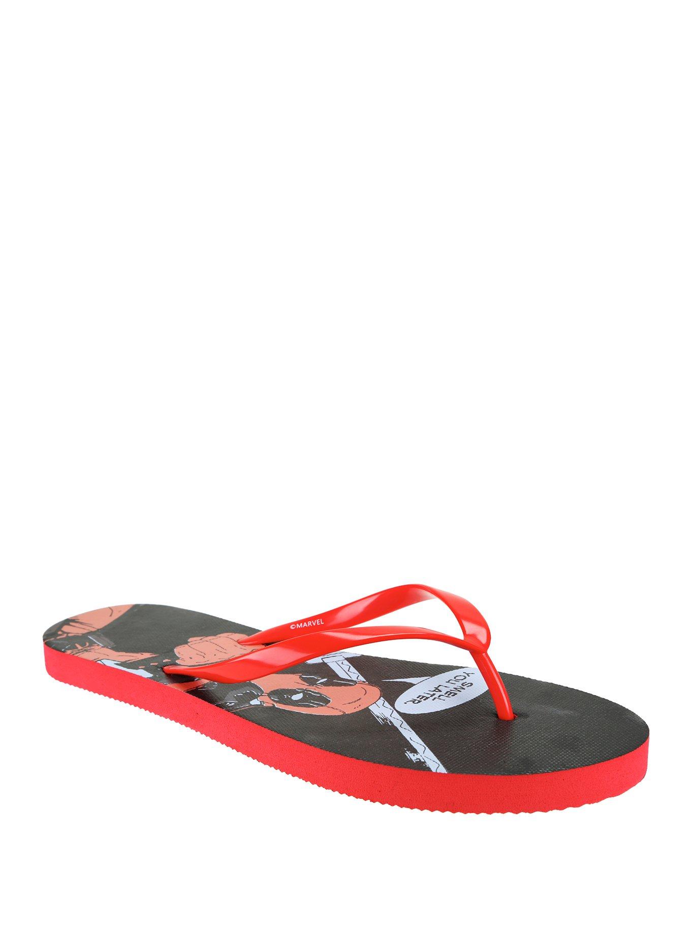 Marvel Deadpool Mens Flip Flops, , alternate
