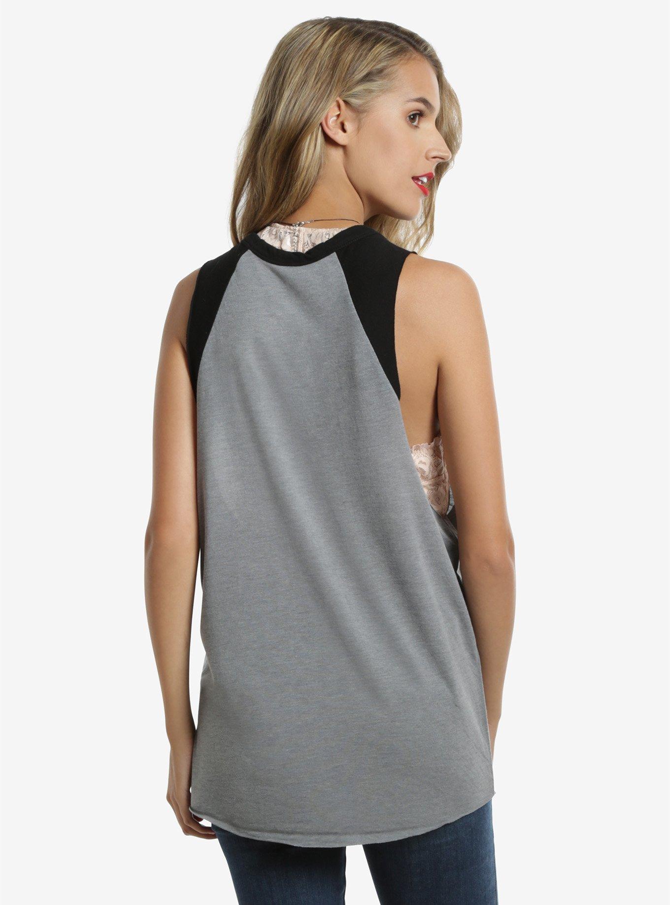 Disney Alice In Wonderland Silhouette Womens Raglan Muscle Top, , alternate