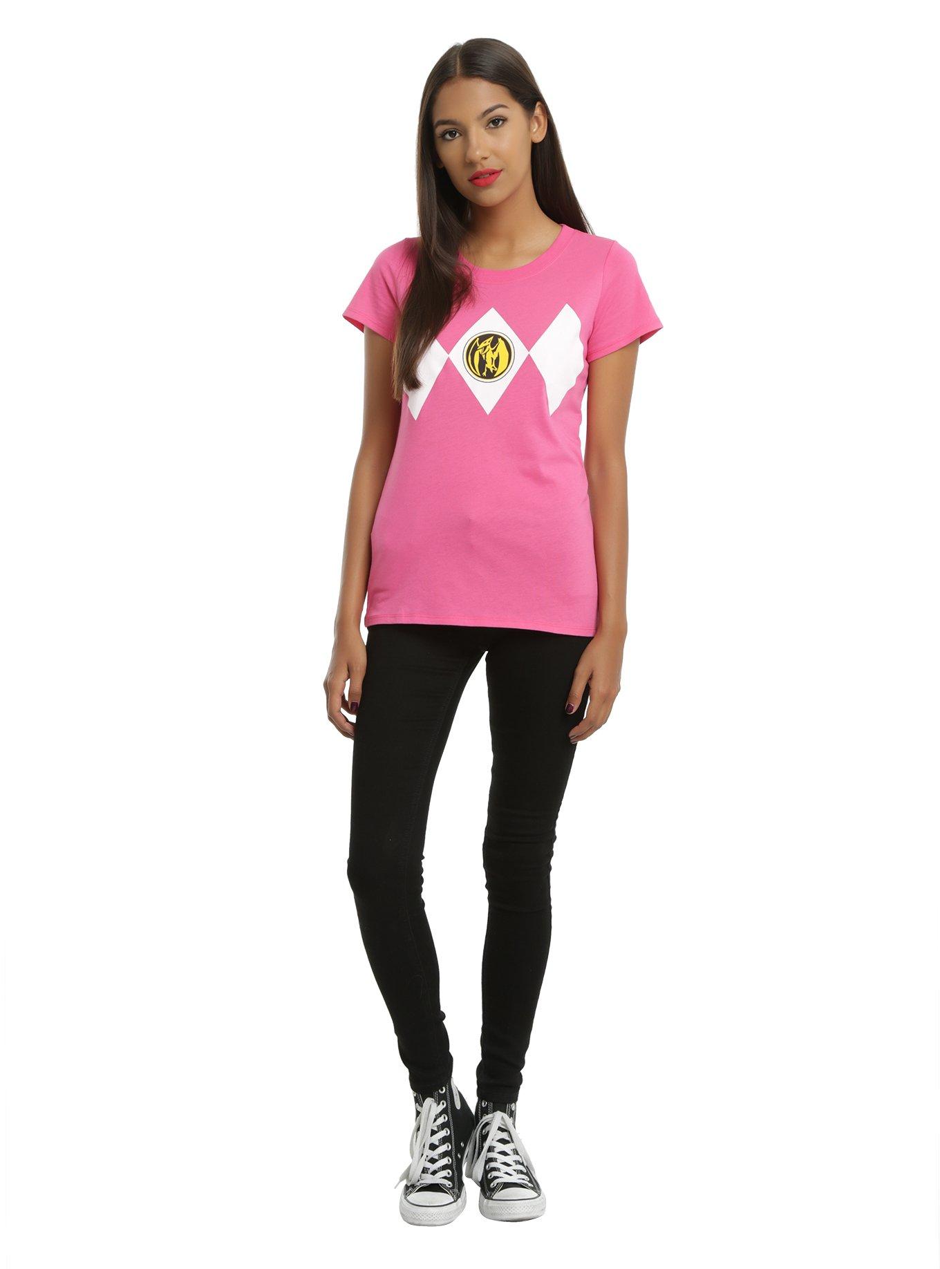 Mighty Morphin Power Rangers Pink Ranger Cosplay Girls Tee, , alternate