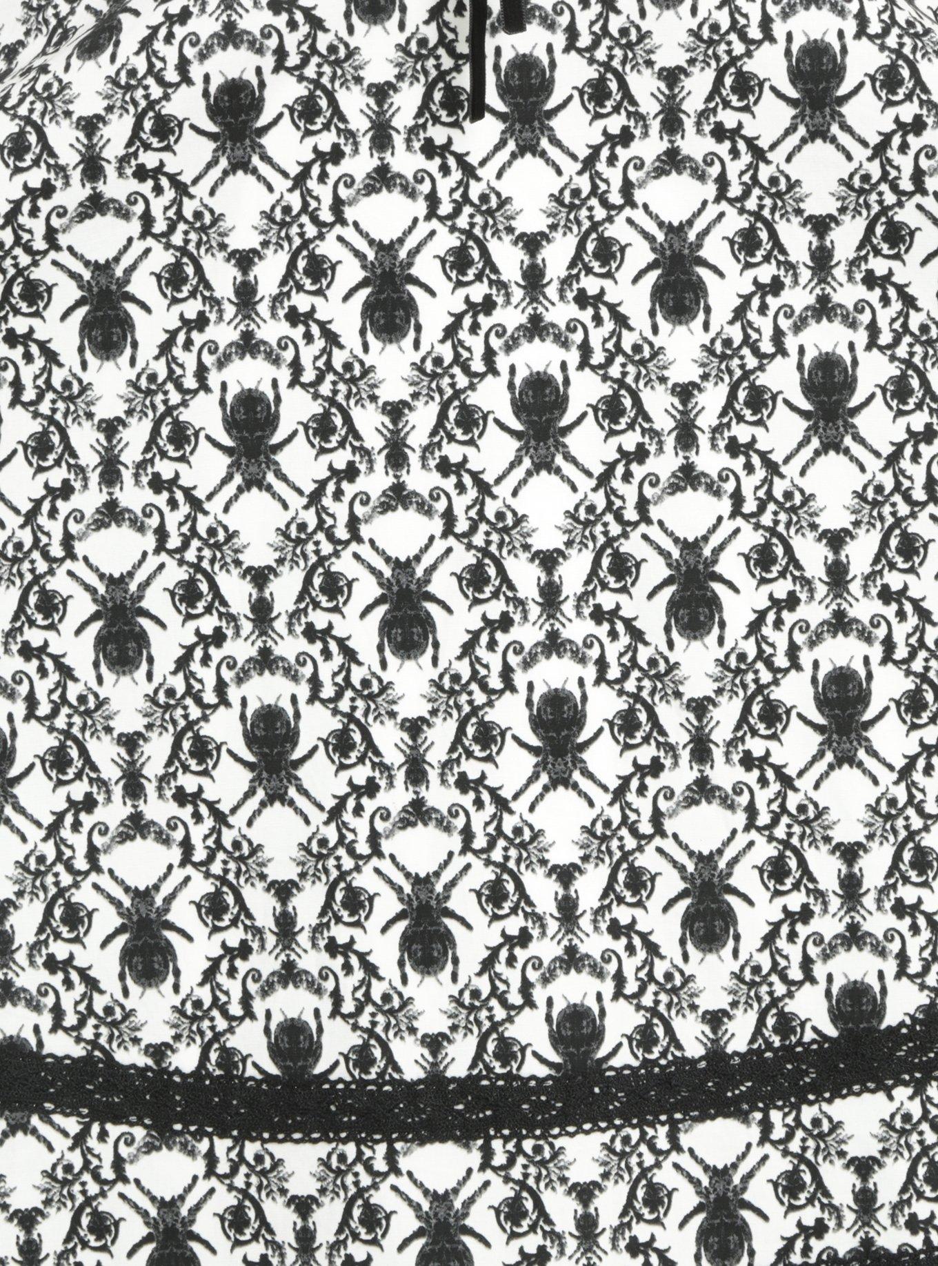 Black & White Spider Damask Dress, , alternate