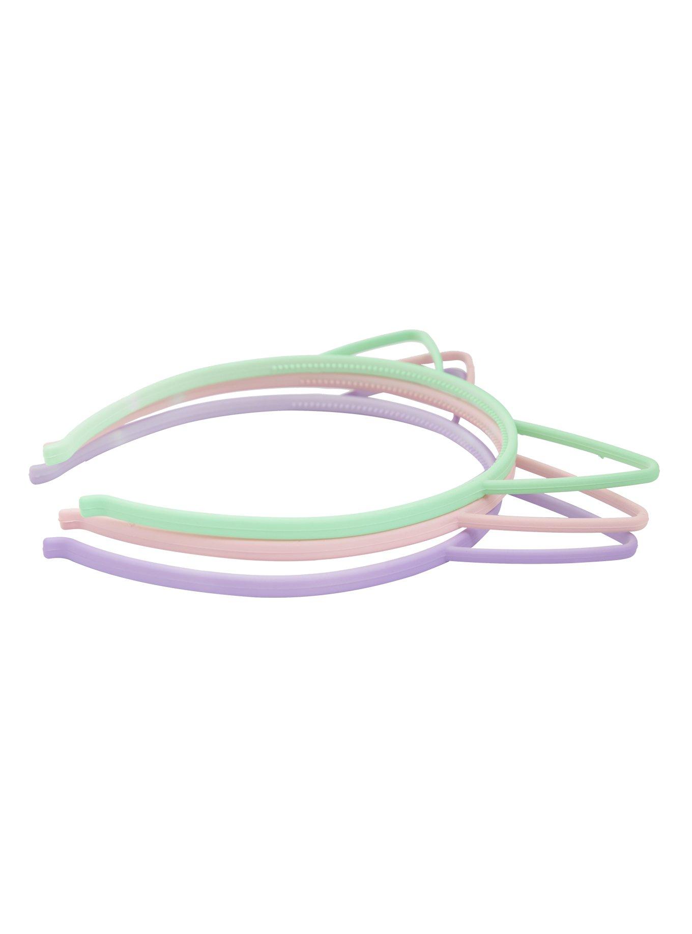 Pastel Plastic Cat Ear Headband Set, , alternate