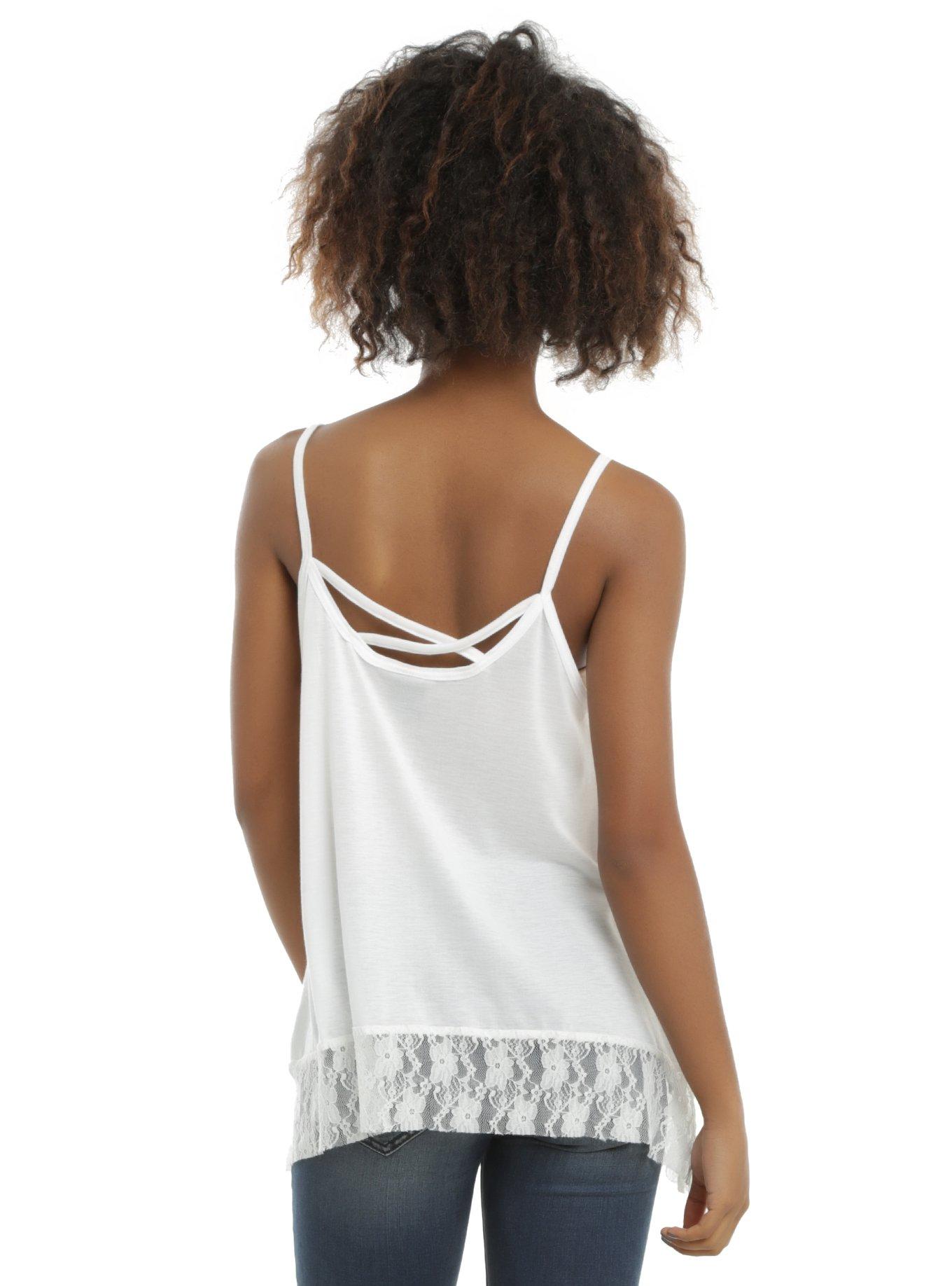 Disney Peter Pan Tinker Bell Lace Bottom Girls Tank Top, , alternate