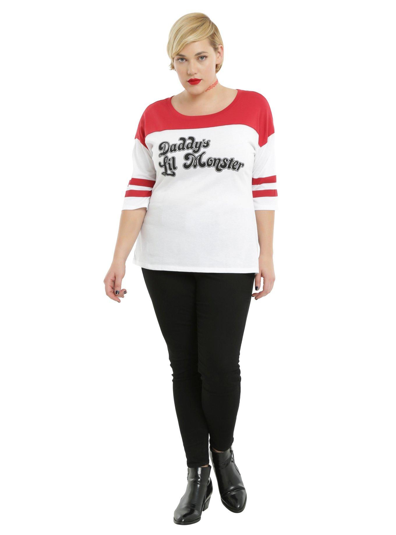 DC Comics Suicide Squad Harley Quinn Daddy’s Lil Monster Girls Raglan Plus Size, , alternate