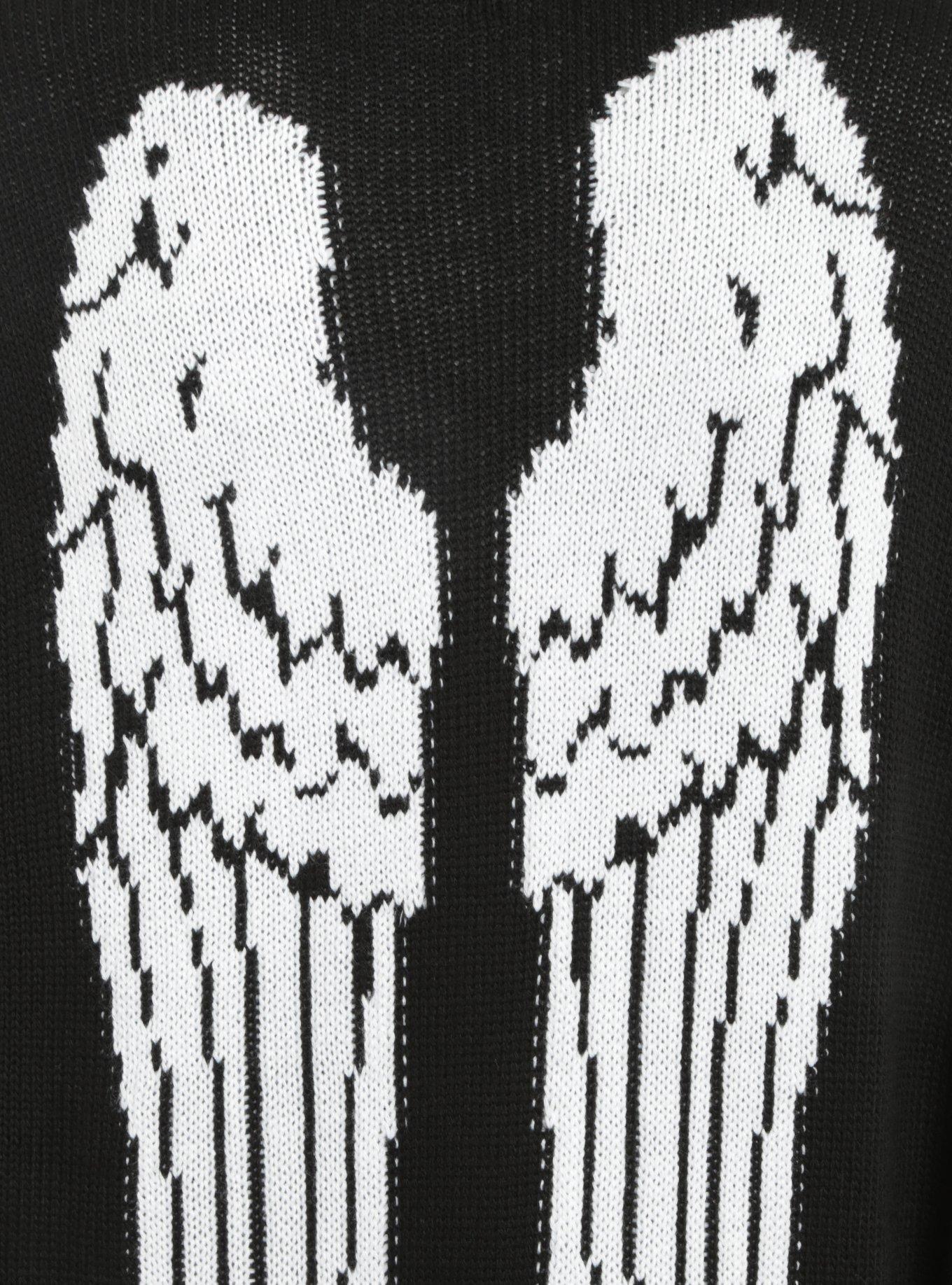 Black & White Angel Wing Girls Flyaway Cardigan, , alternate