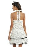 Ivory & Black Rockabilly Nautical Print Halter Dress, , alternate