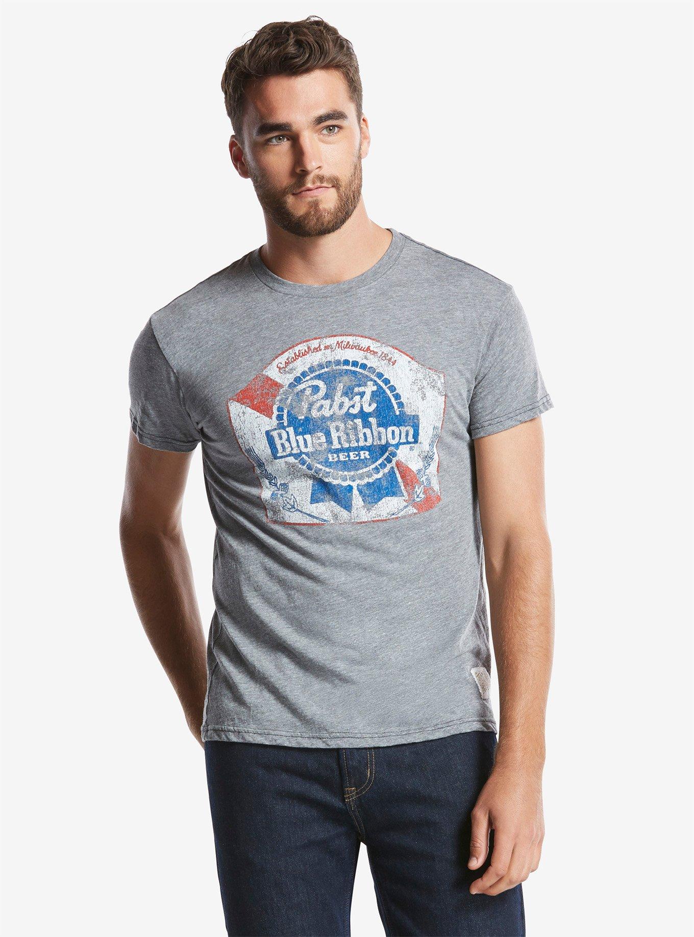 Retro Brand Pabst Blue Ribbon Distressed Logo T-Shirt, , alternate