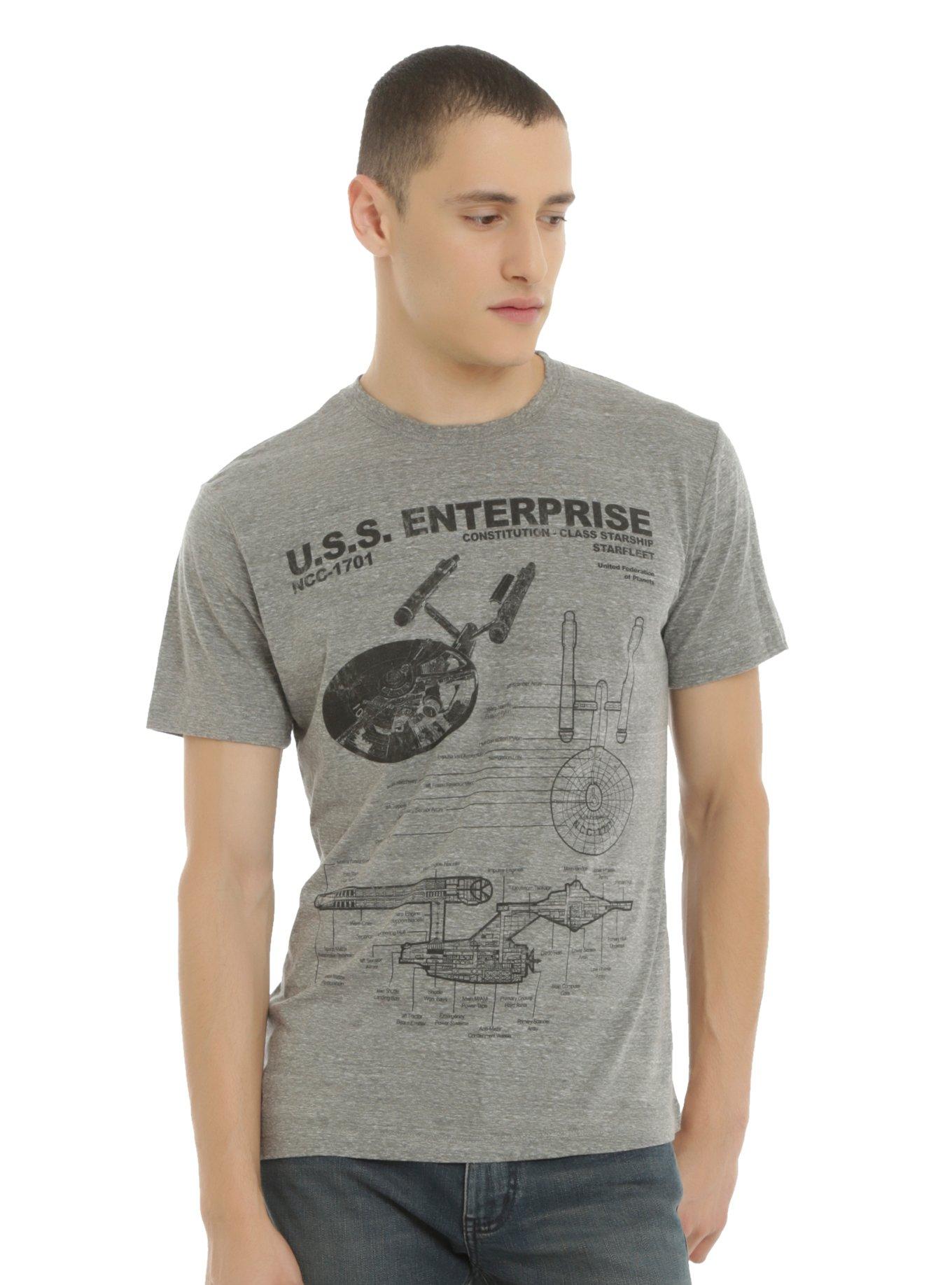 Star Trek U.S.S. Enterprise Schematic T-Shirt, , alternate