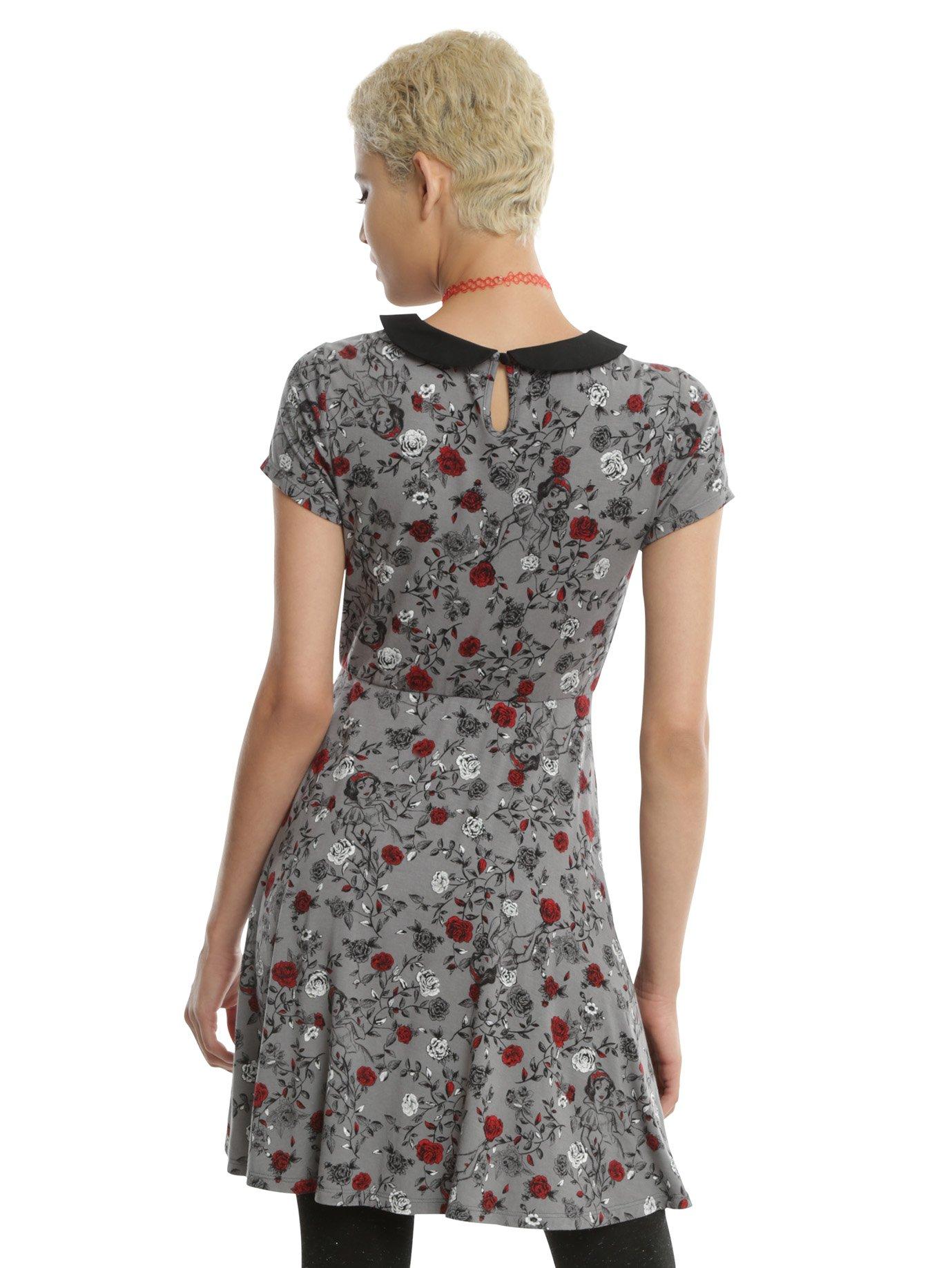 Disney Snow White And The Seven Dwarfs Rose Print Dress, , alternate