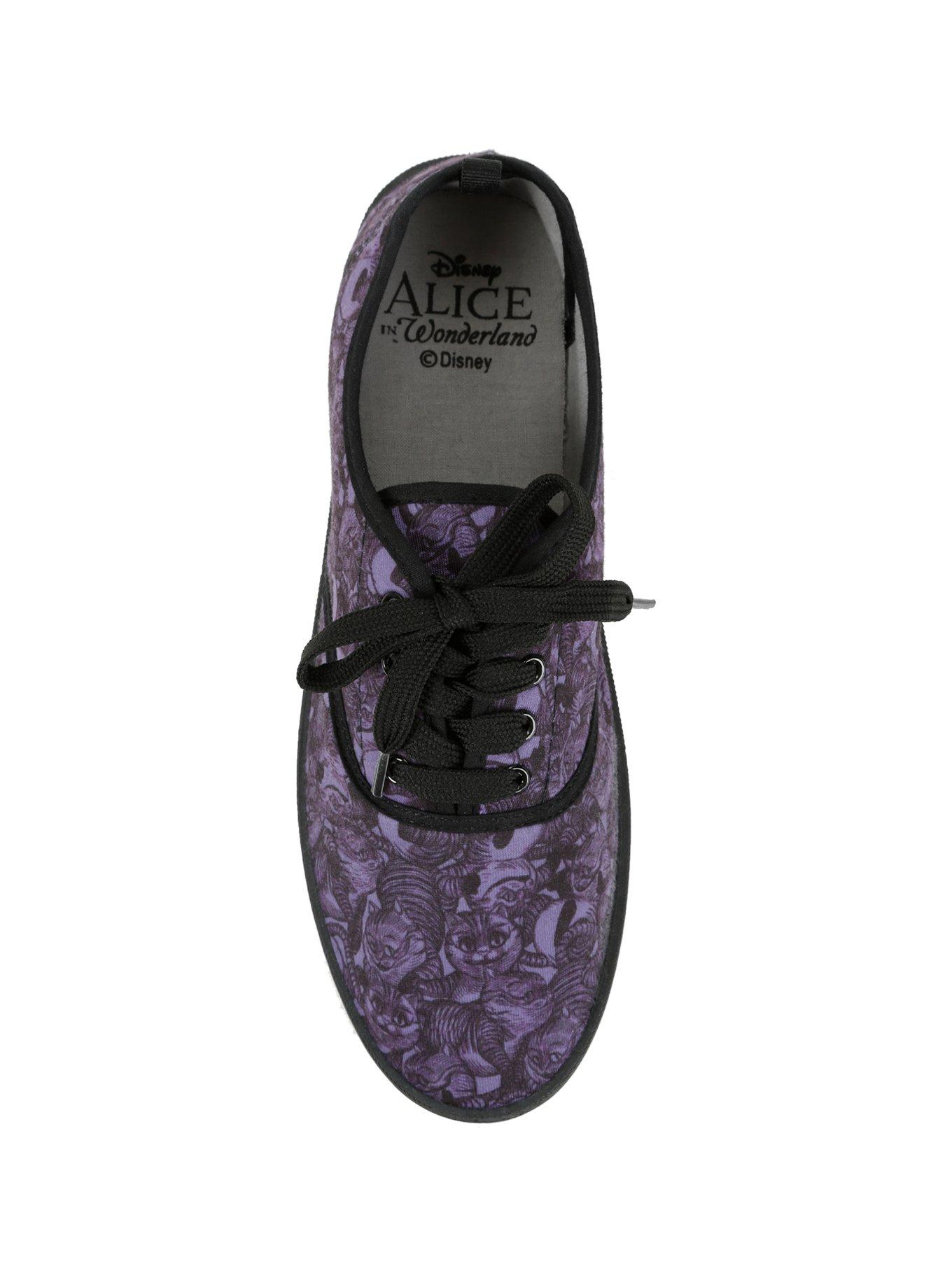 Disney Alice In Wonderland Purple & Black Cheshire Cat Lace-Up Sneakers, , alternate