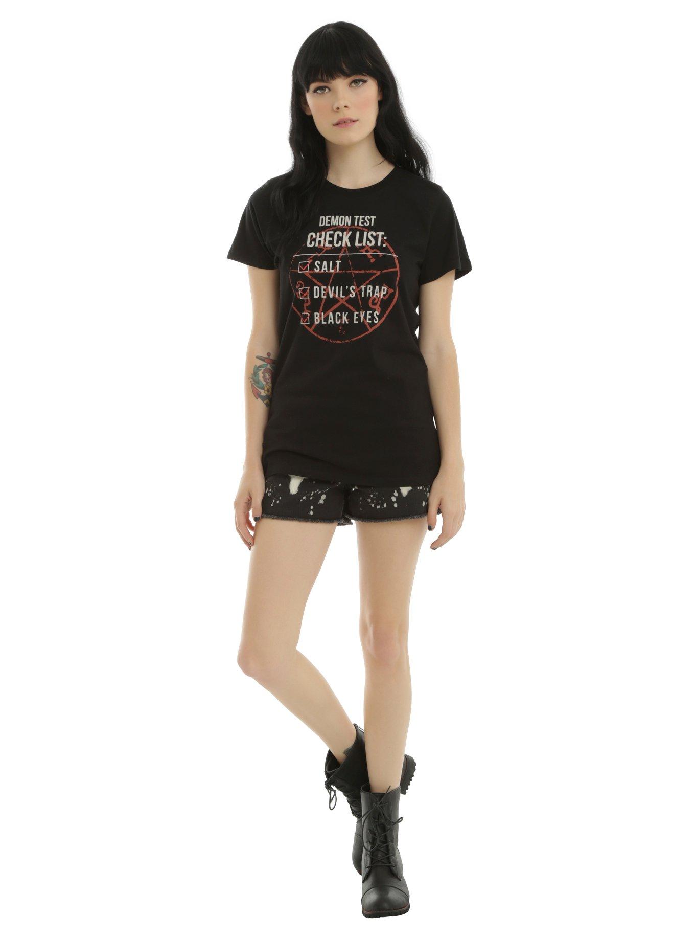 Supernatural Demon Test Checklist Girls T-Shirt, , alternate