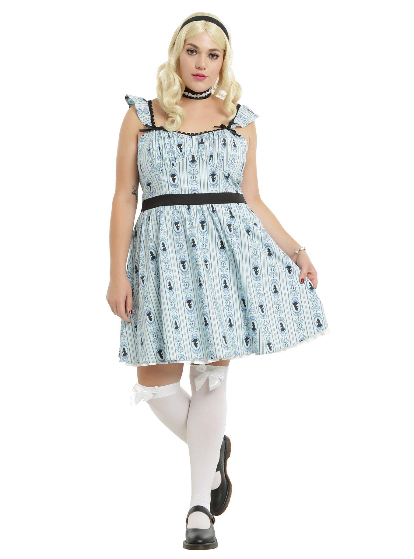 Disney Alice In Wonderland Ruffle Back Cosplay Dress Plus Size, , alternate