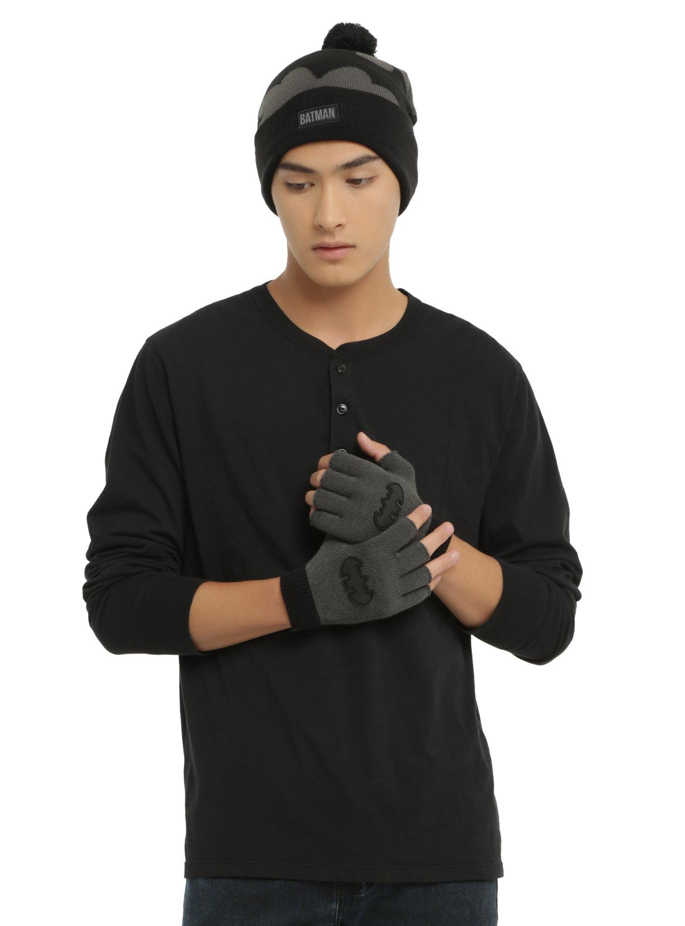 DC Comics Batman Grey Logo Pom Beanie, , alternate