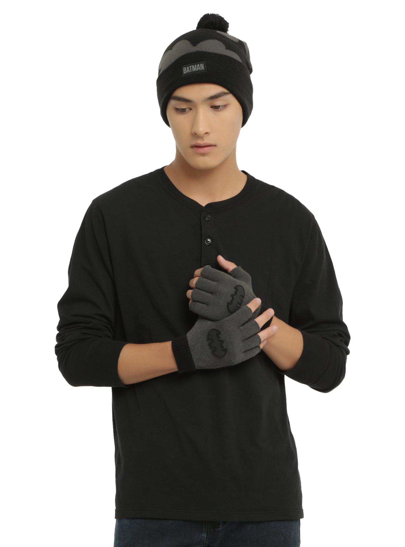 DC Comics Batman Logo Fingerless Gloves, , alternate