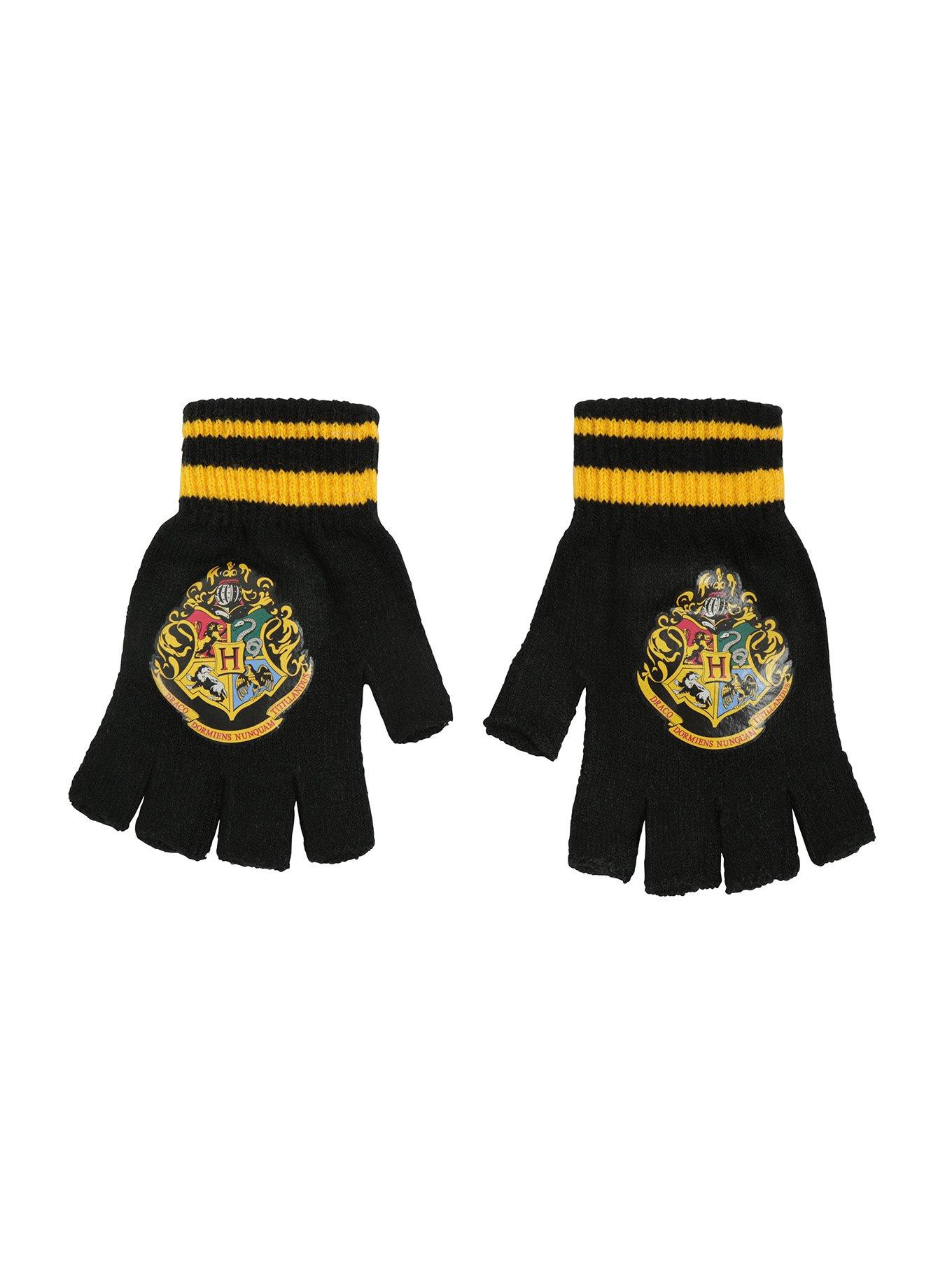 Harry Potter Hogwarts Crest Fingerless Gloves, , alternate