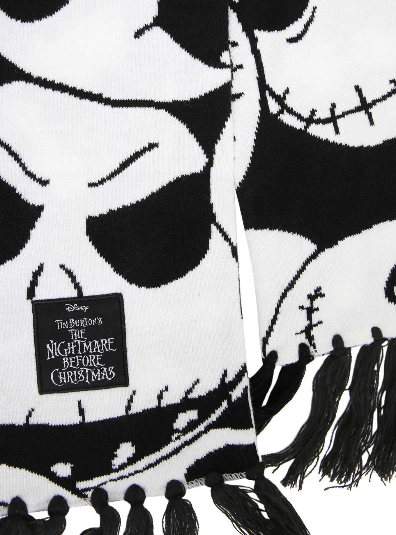 The Nightmare Before Christmas Jack Face Knit Scarf, , alternate