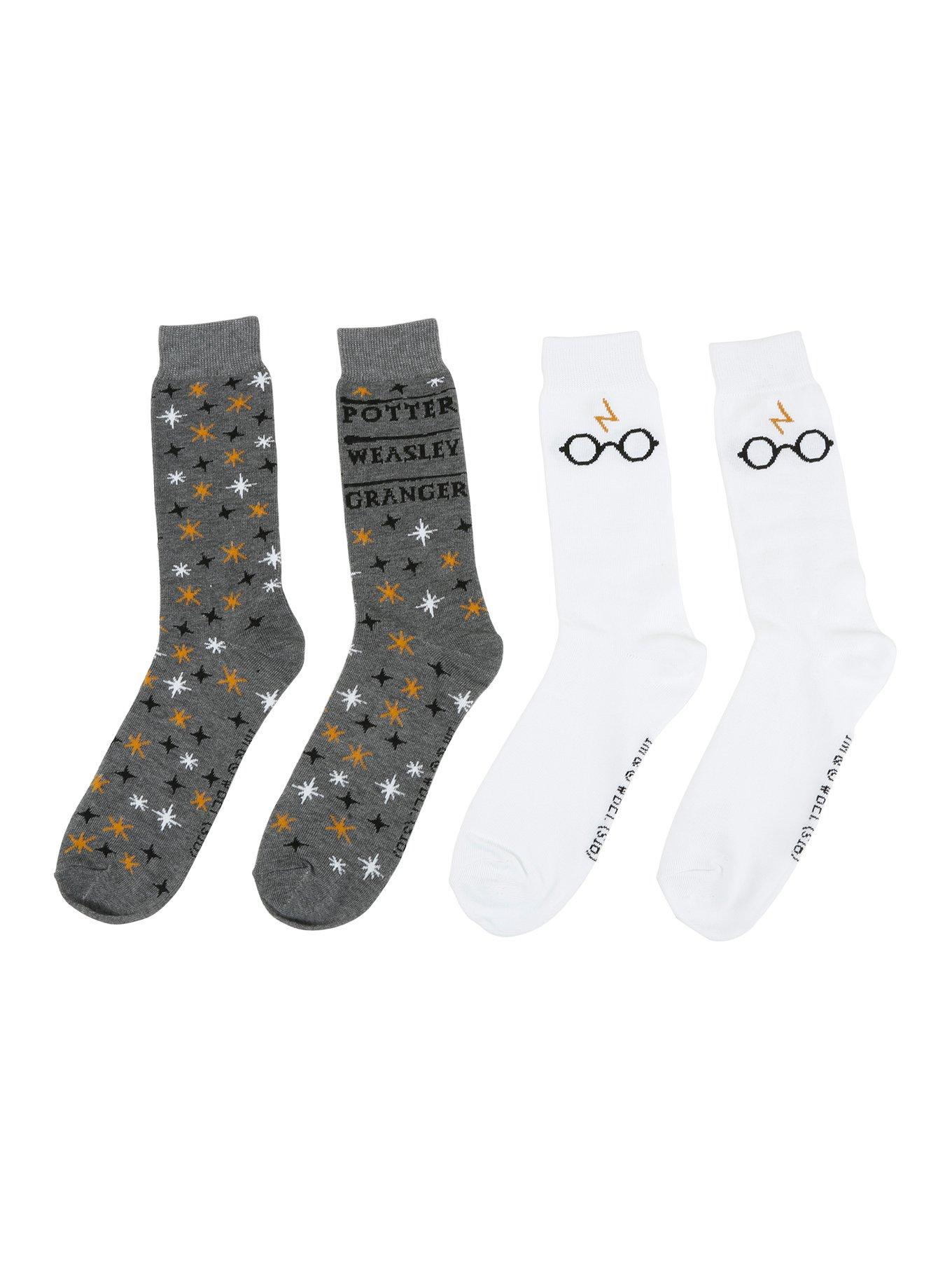 Harry Potter Glasses Logo Crew Sock 2 Pair, , alternate