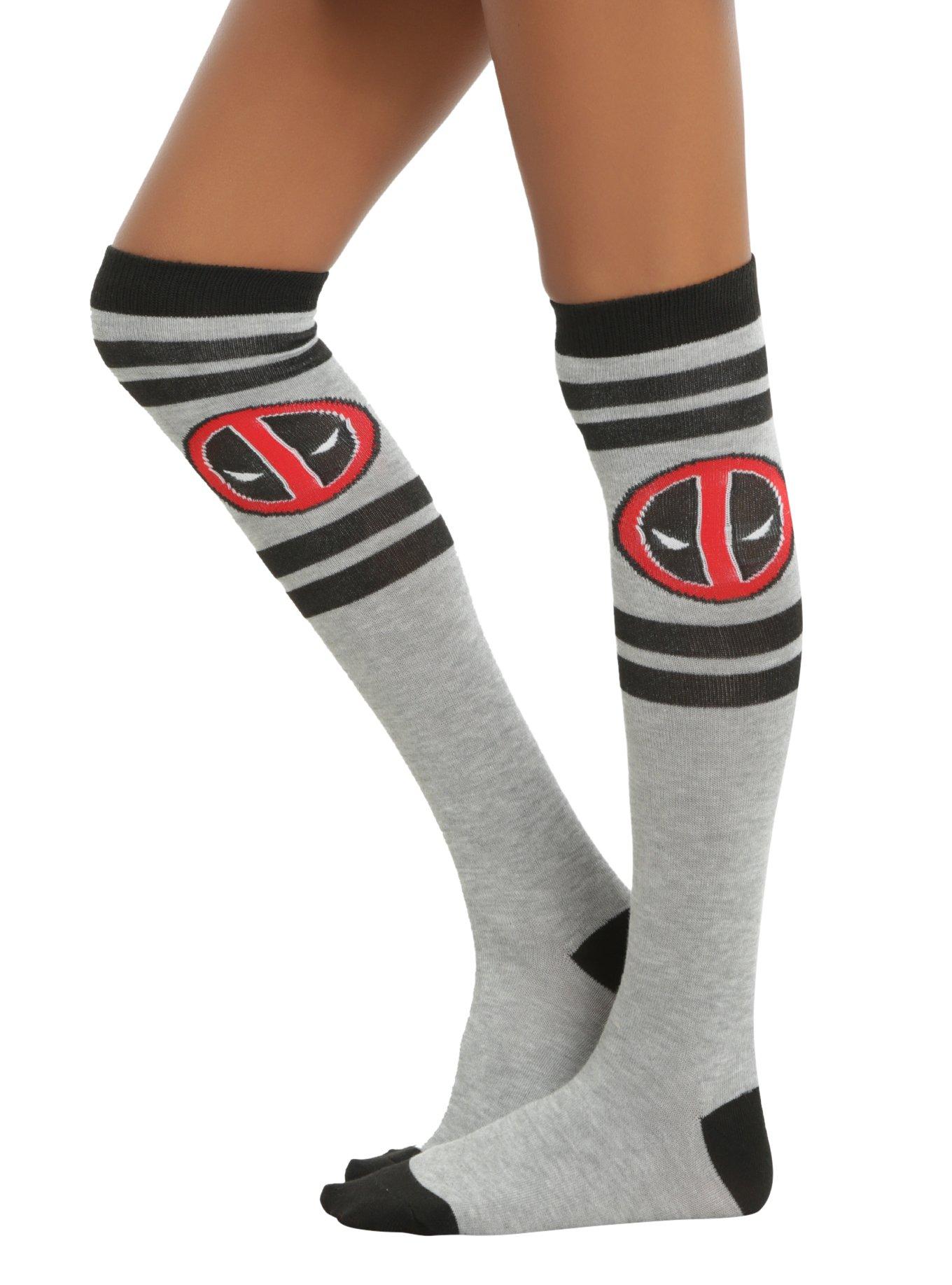 Marvel Deadpool Varsity Knee Socks, , alternate