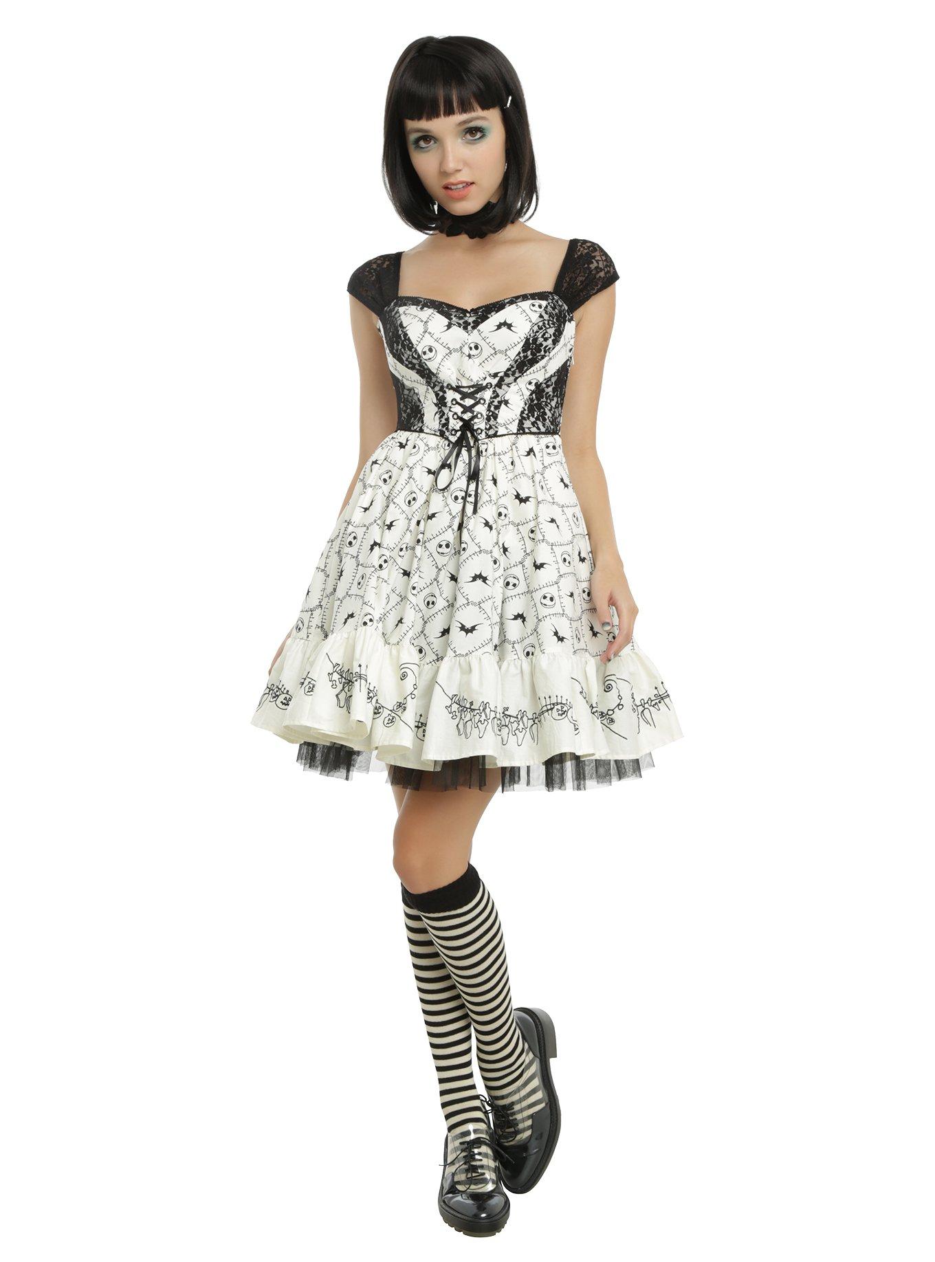 The Nightmare Before Christmas Jack Embroidery Dress, , alternate