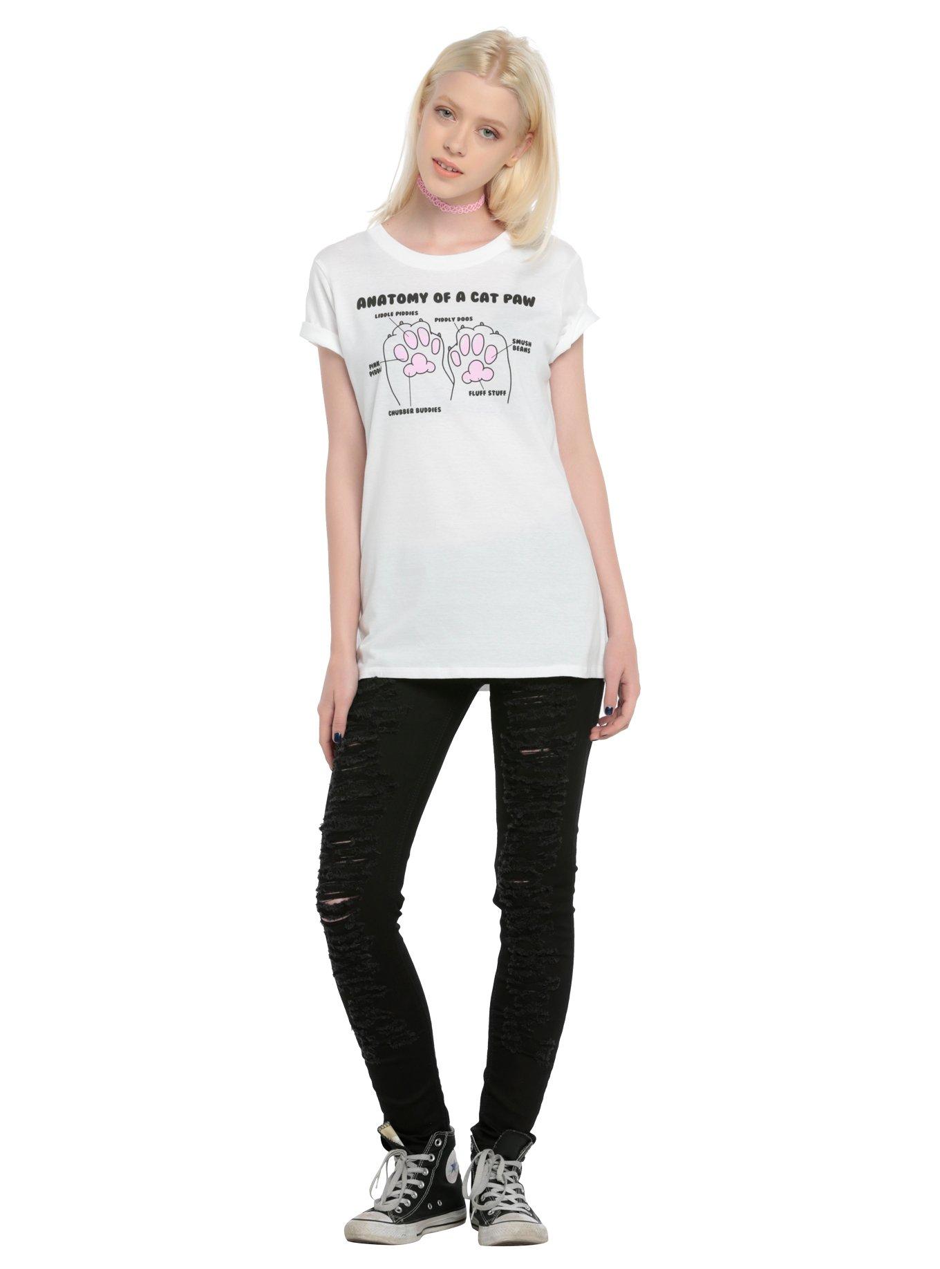 Anatomy Of A Cat Paw Girls T-Shirt, , alternate