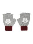 Supernatural Grey & Maroon Fingerless Gloves, , alternate