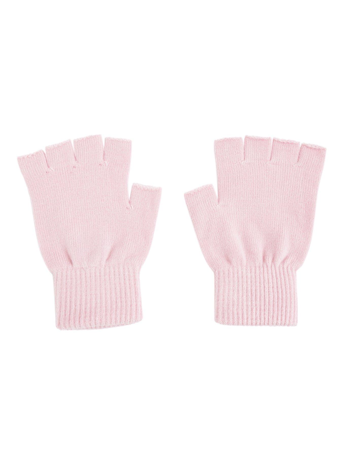 Pastel Pink Fingerless Gloves, , alternate