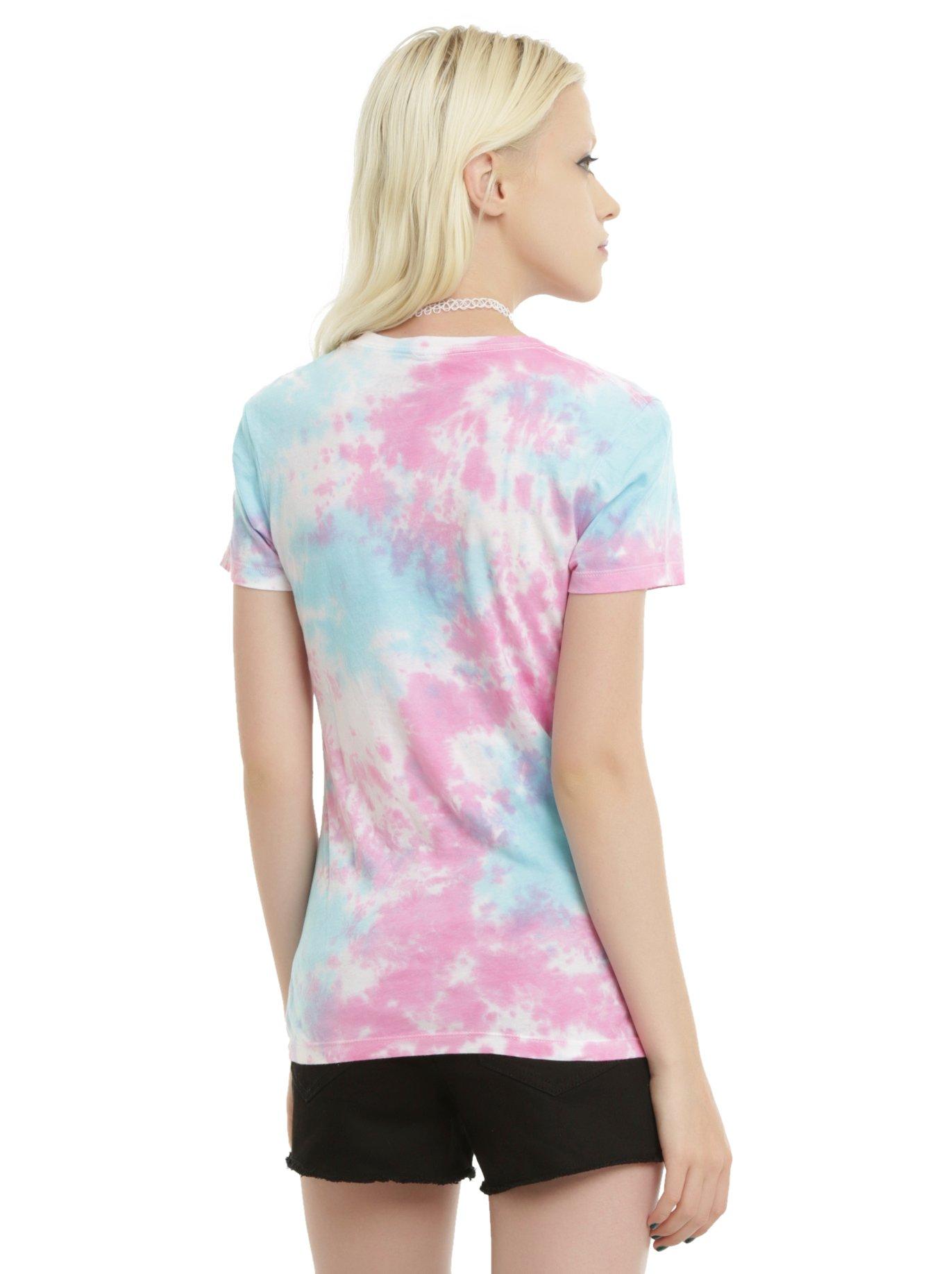 Pink & Blue Tie Dye Peace Sign Girls T-Shirt, , alternate