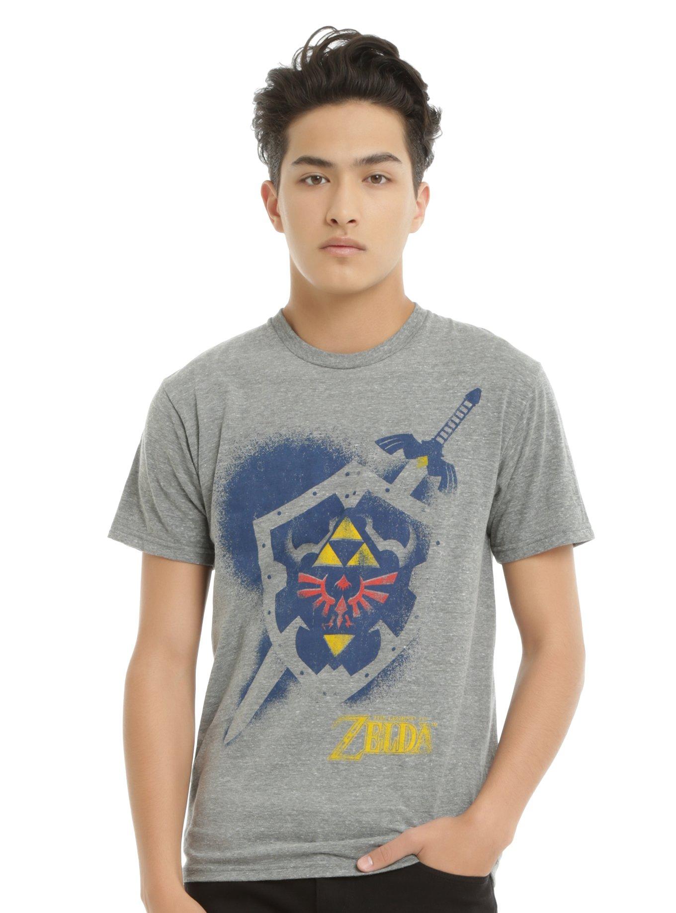 The Legend Of Zelda Shield & Sword Tri-Blend T-Shirt, , alternate