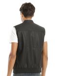 Black Faux Leather Men's Vest, , alternate