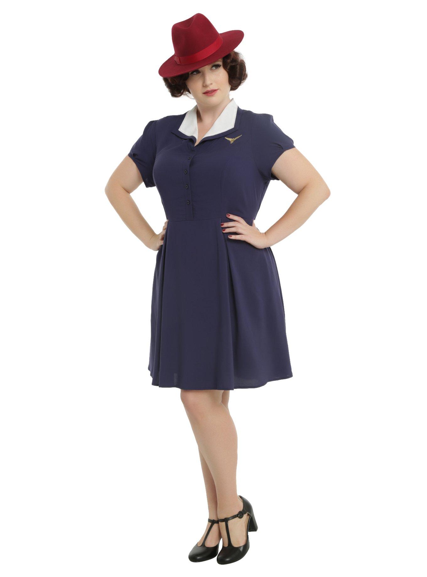 Her Universe Women Of Marvel Agent Carter Shirt Dress Plus Size, , alternate