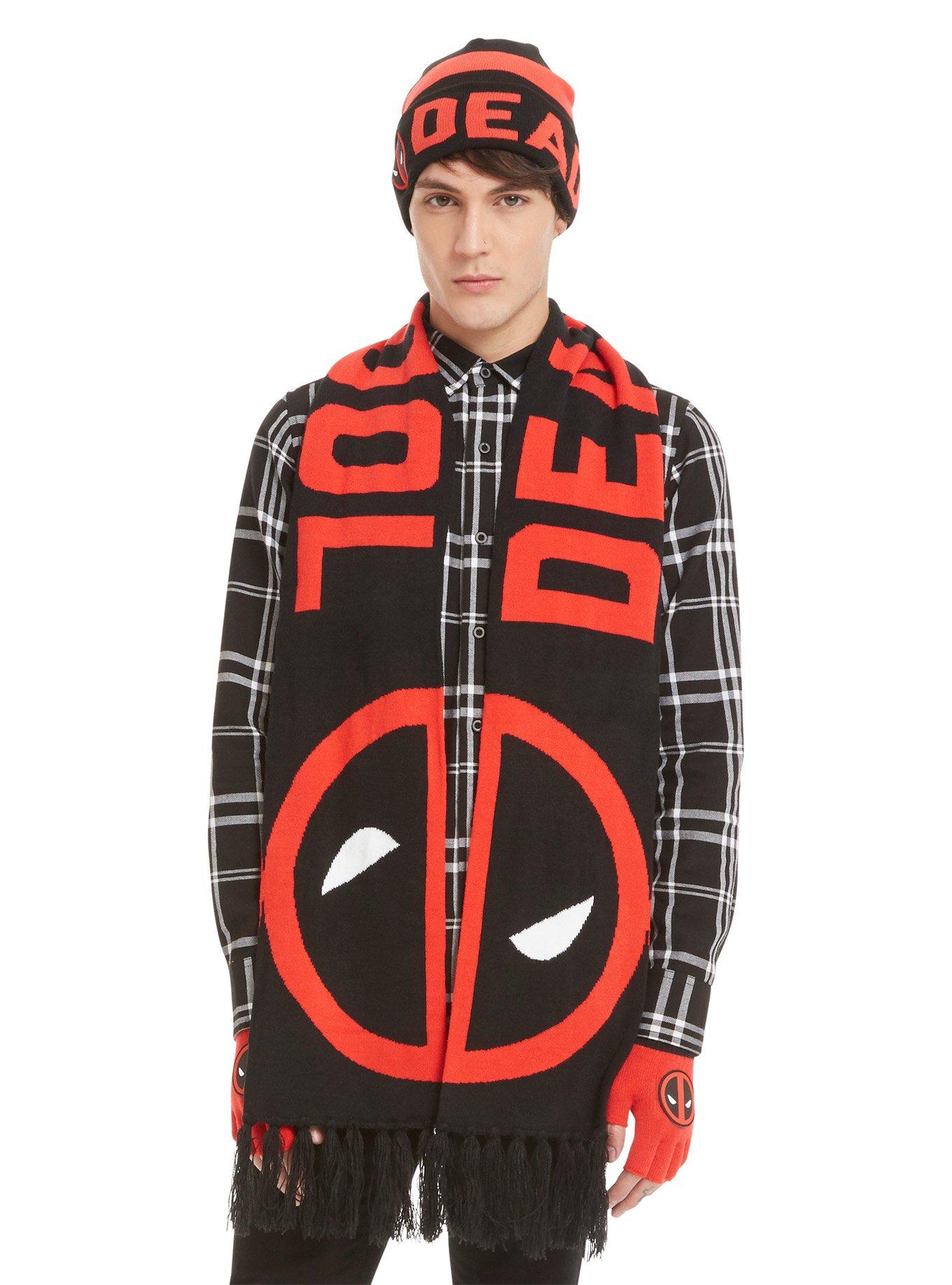 Marvel Deadpool Logo Varsity Knit Scarf, , alternate