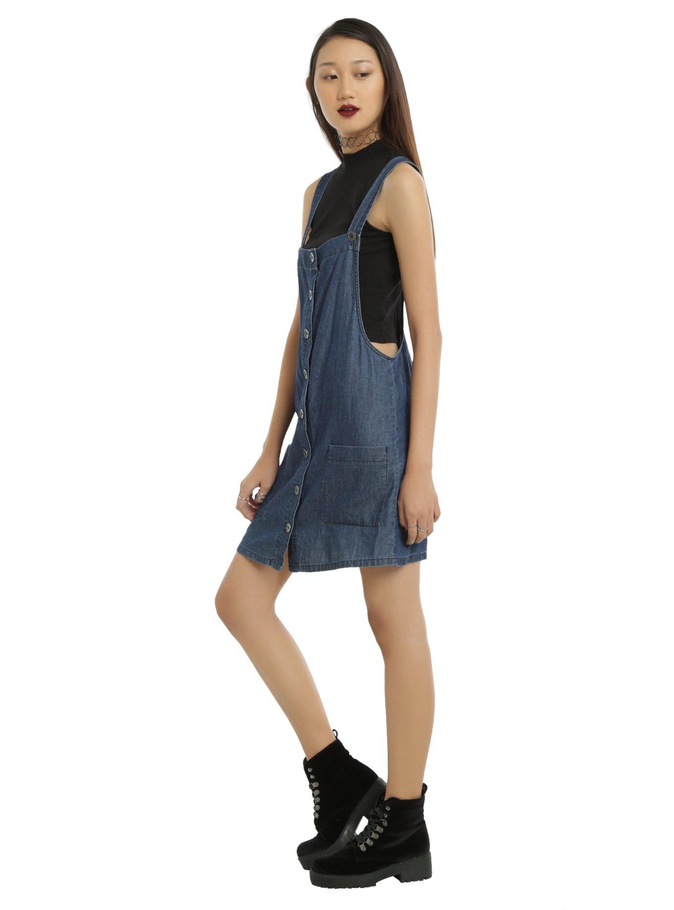 Denim Overall Pocket Dress, , alternate