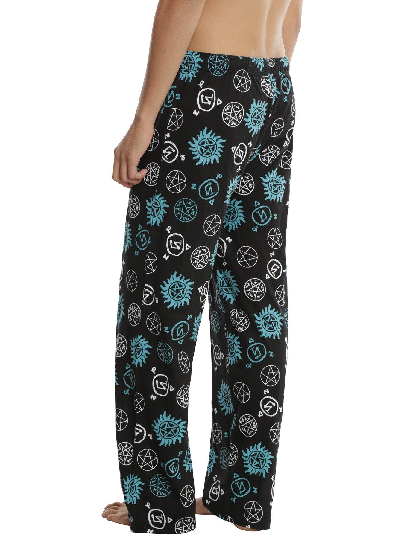 Supernatural Symbols Print Guys Pajama Pants, , alternate