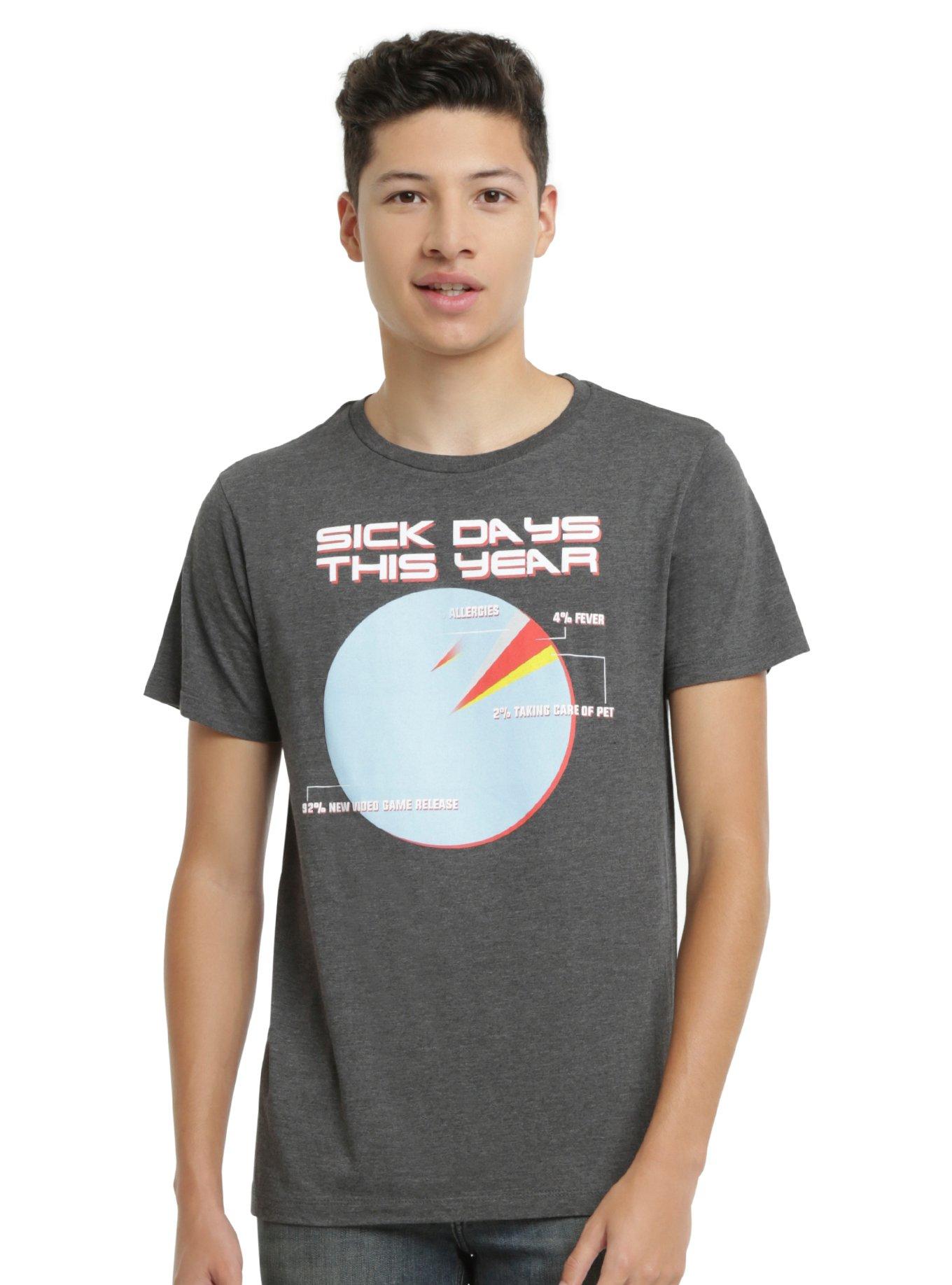 Sick Days Pie Chart T-Shirt, , alternate