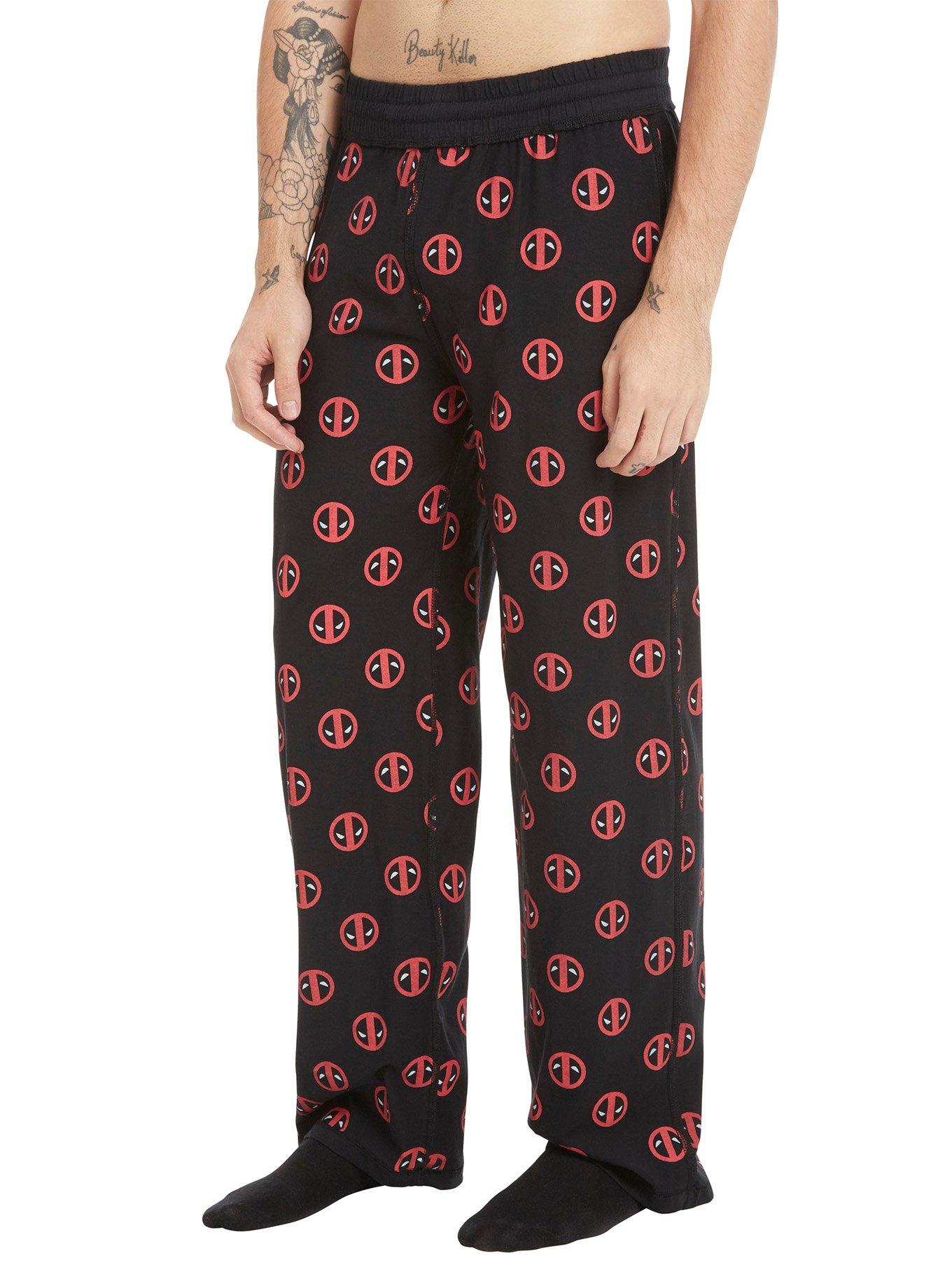Marvel Deadpool Logos Reversible Guys Pajama Pants, , alternate