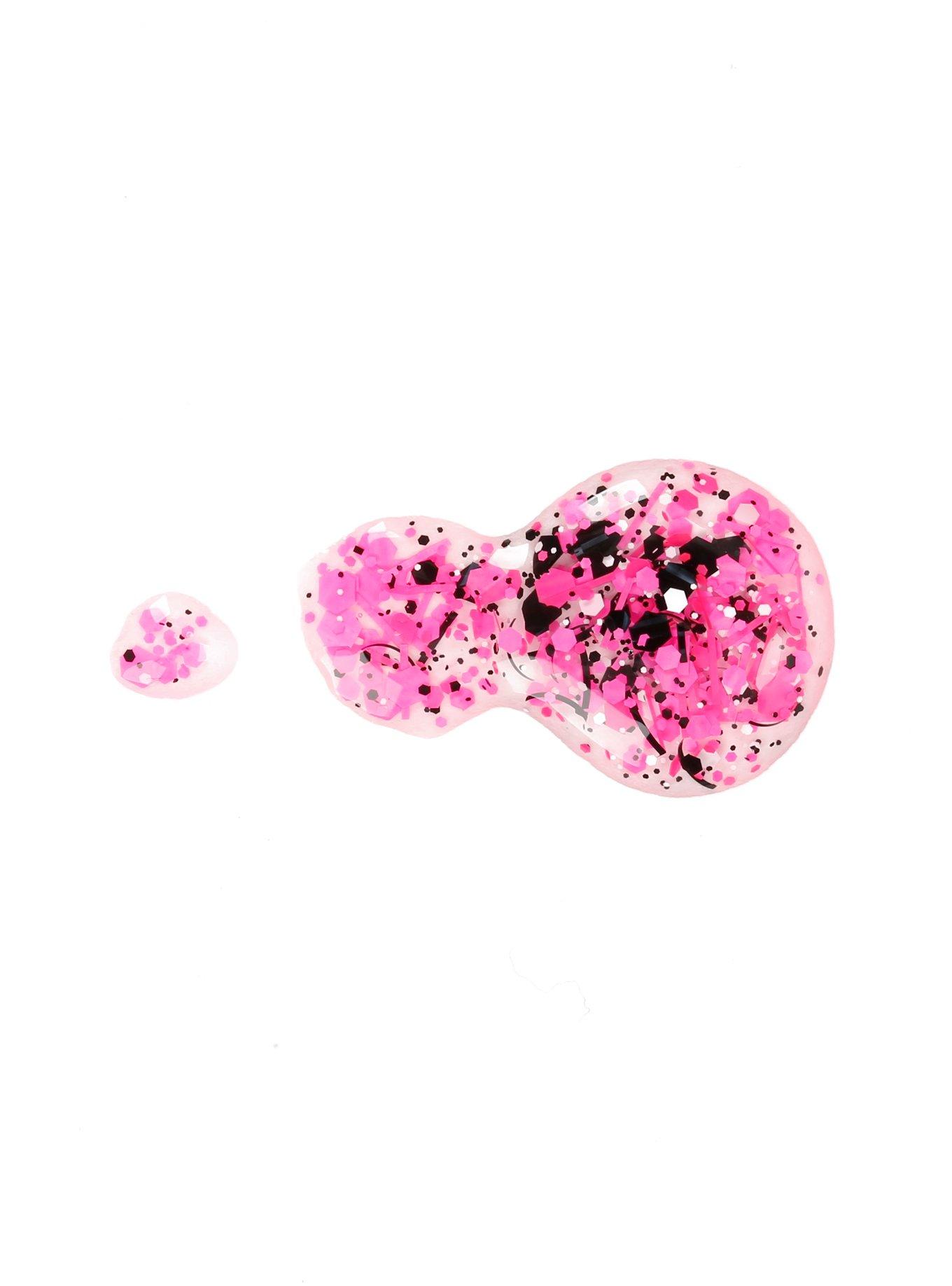 Blackheart Beauty Pink Black & White Splatter Nail Polish, , alternate