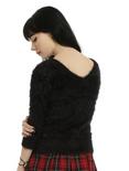 Black Fuzzy Girls Sweater, , alternate