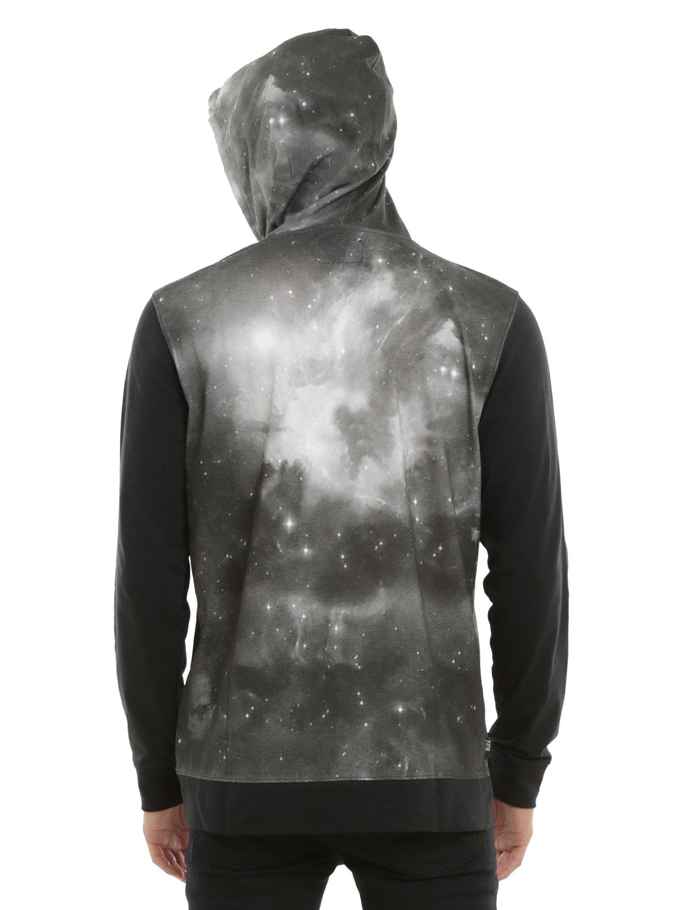 XXX RUDE Black & White Galaxy Pullover Hoodie, , alternate