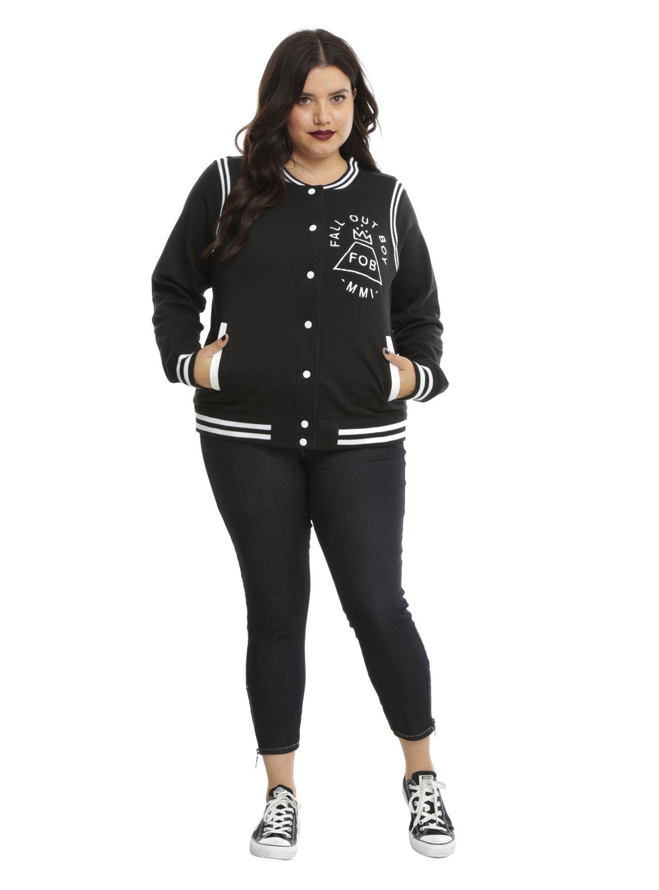Fall Out Boy Girls Varsity Jacket Plus Size, , alternate