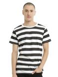 XXX RUDE Black & White Striped T-Shirt, , alternate