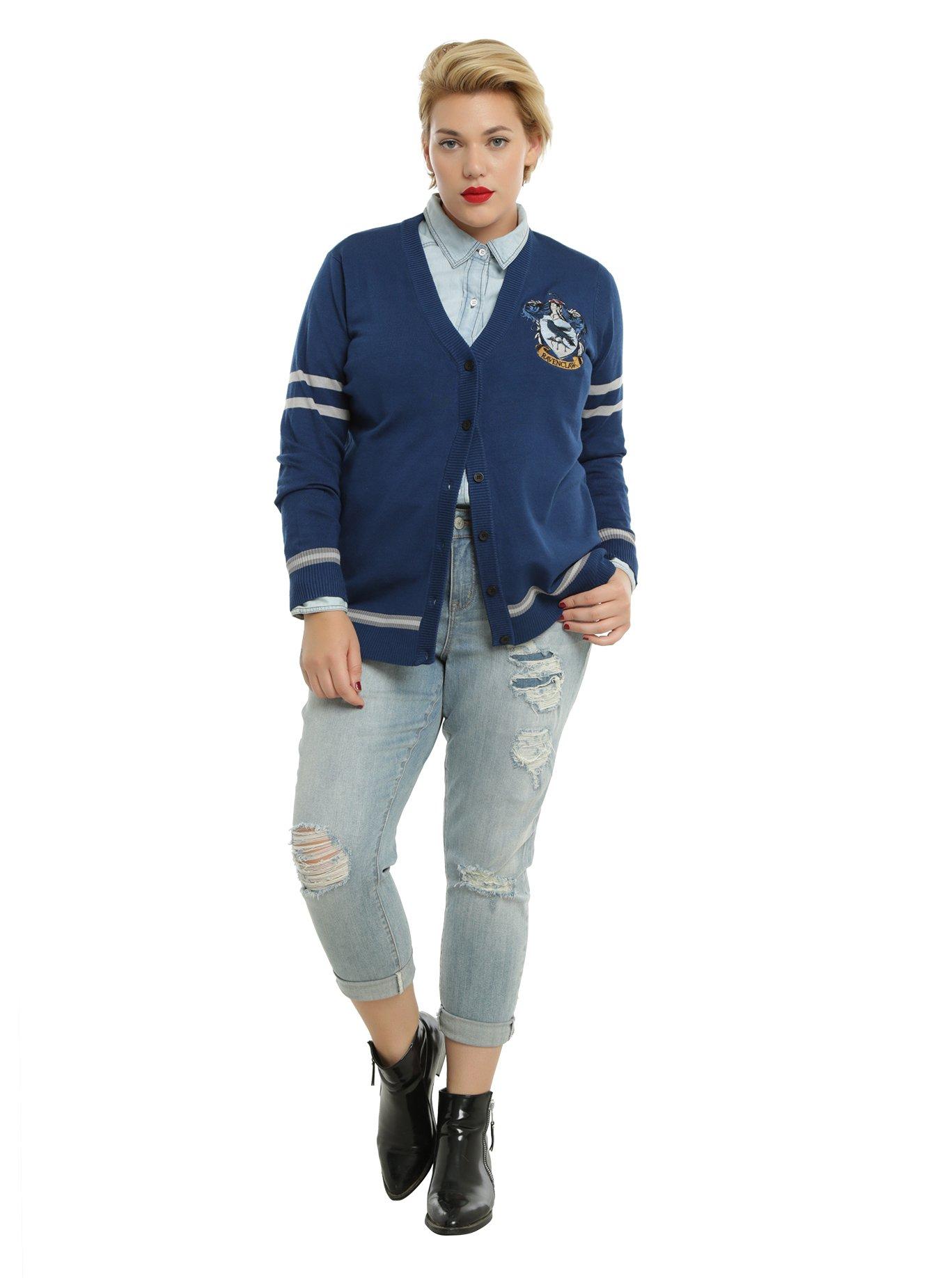 Harry Potter Ravenclaw Girls Cardigan Plus Size, BLUE, alternate