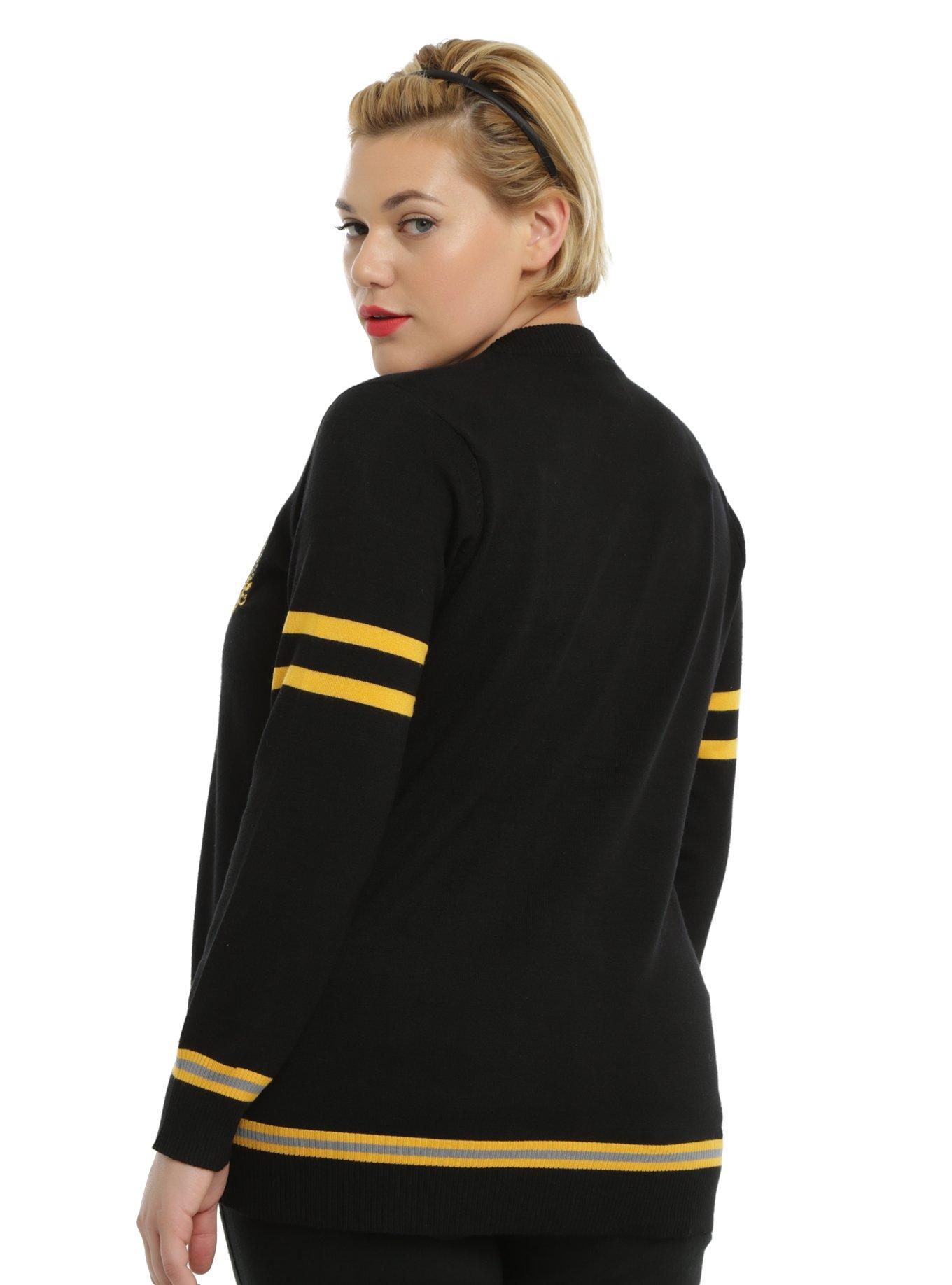 Harry Potter Hufflepuff Girls Cardigan Plus Size, BLACK, alternate