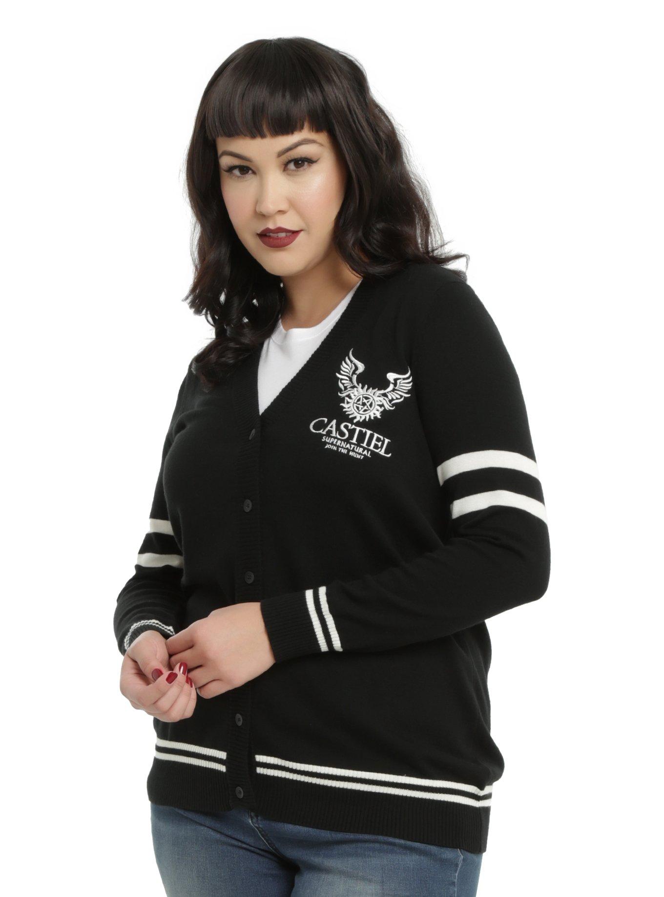 Supernatural Castiel Wings Girls Cardigan Plus Size, , alternate