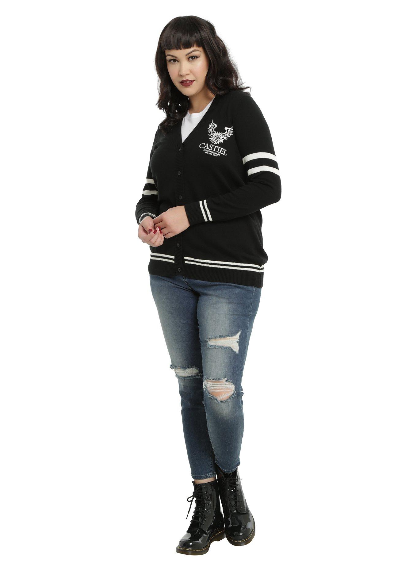 Supernatural Castiel Wings Girls Cardigan Plus Size, , alternate