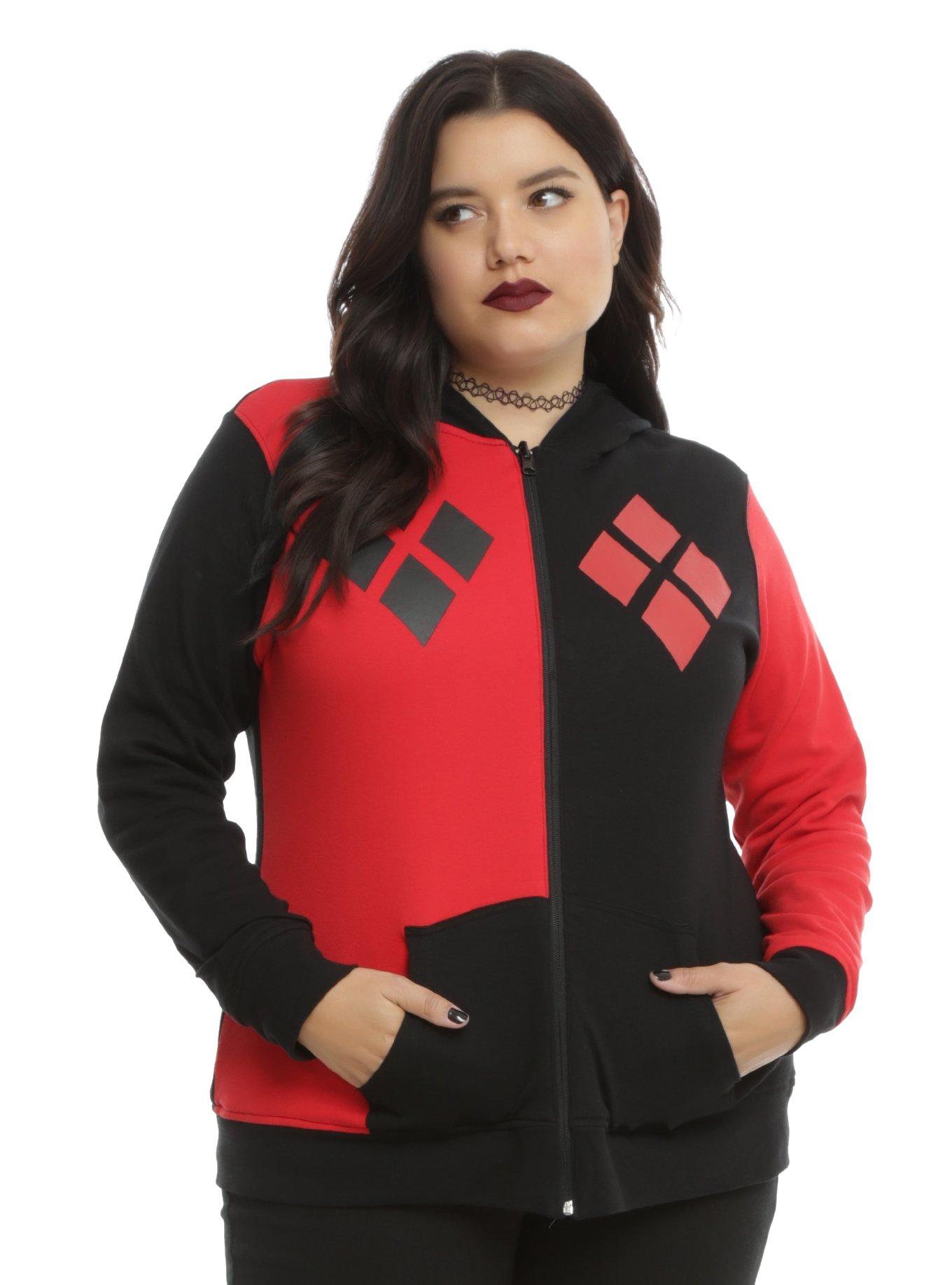 DC Comics Harley Quinn The Joker Reversible Hoodie Plus Size