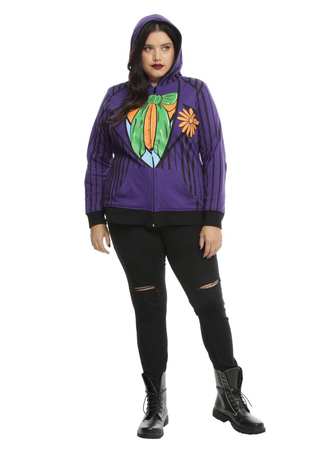 DC Comics Harley Quinn & The Joker Reversible Hoodie Plus Size, , alternate