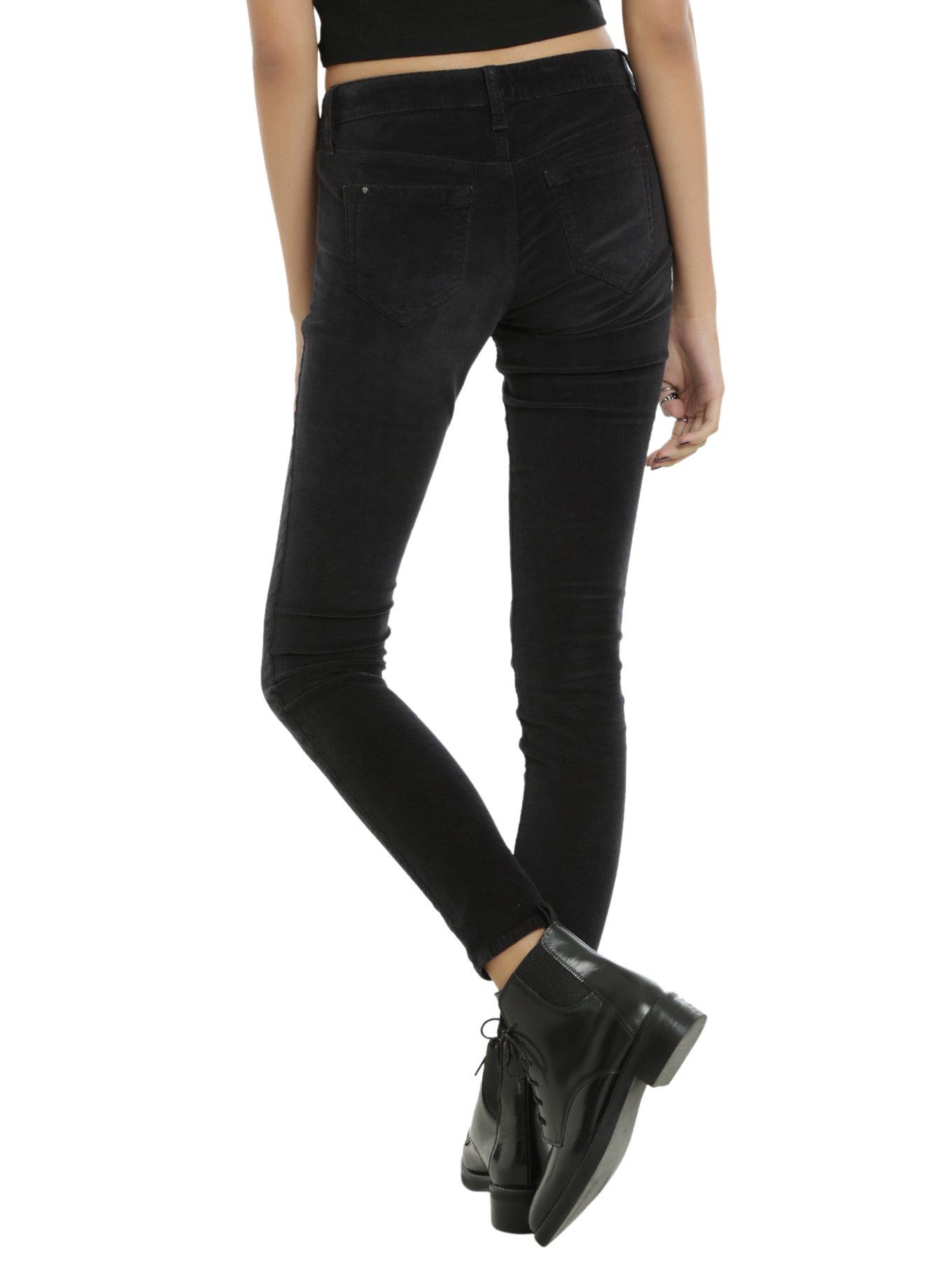 Blackheart Black Corduroy Girls Skinny Pants, , alternate