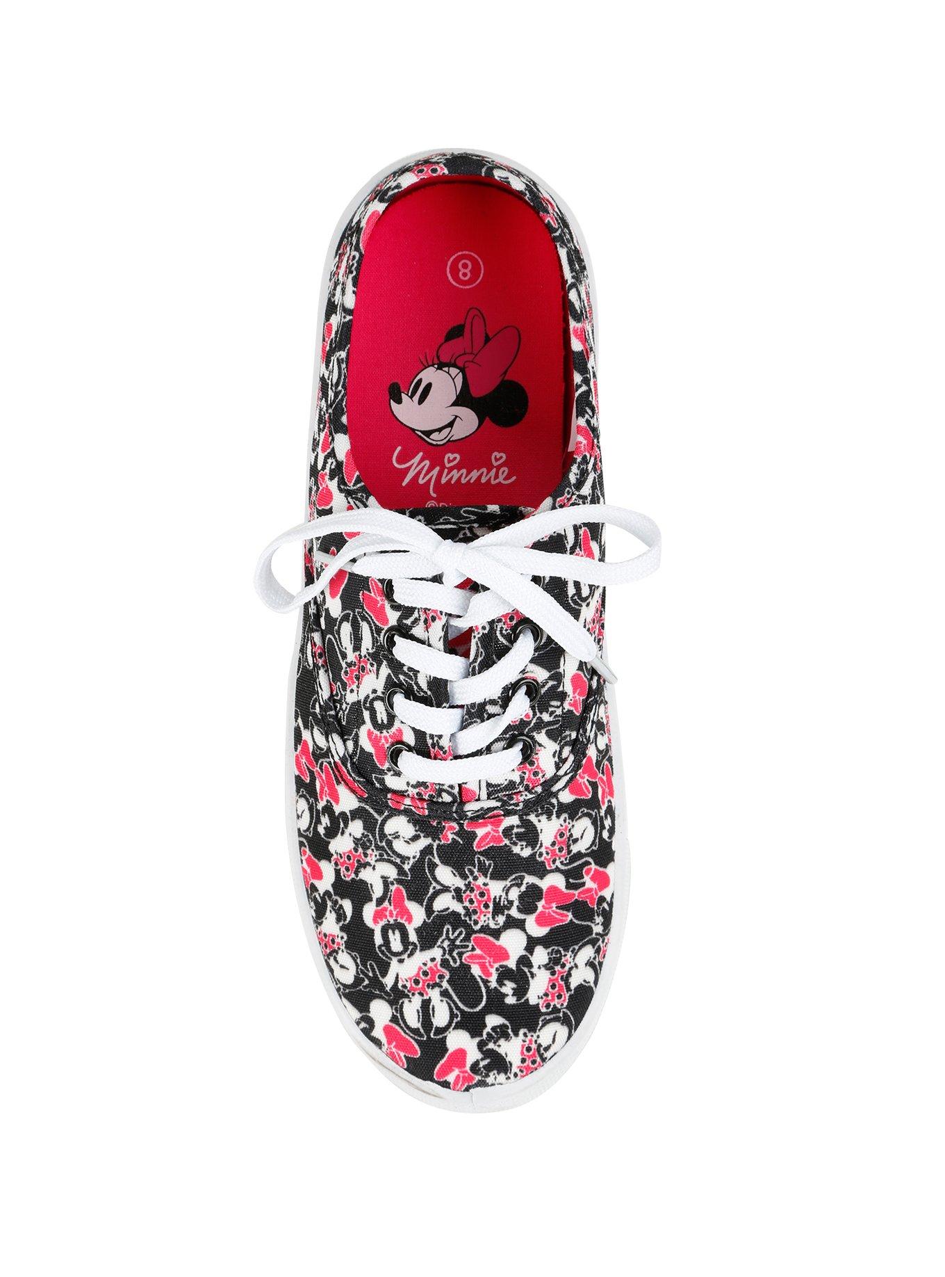 Disney Minnie Mouse Pink & Black Lace-Up Sneakers, , alternate